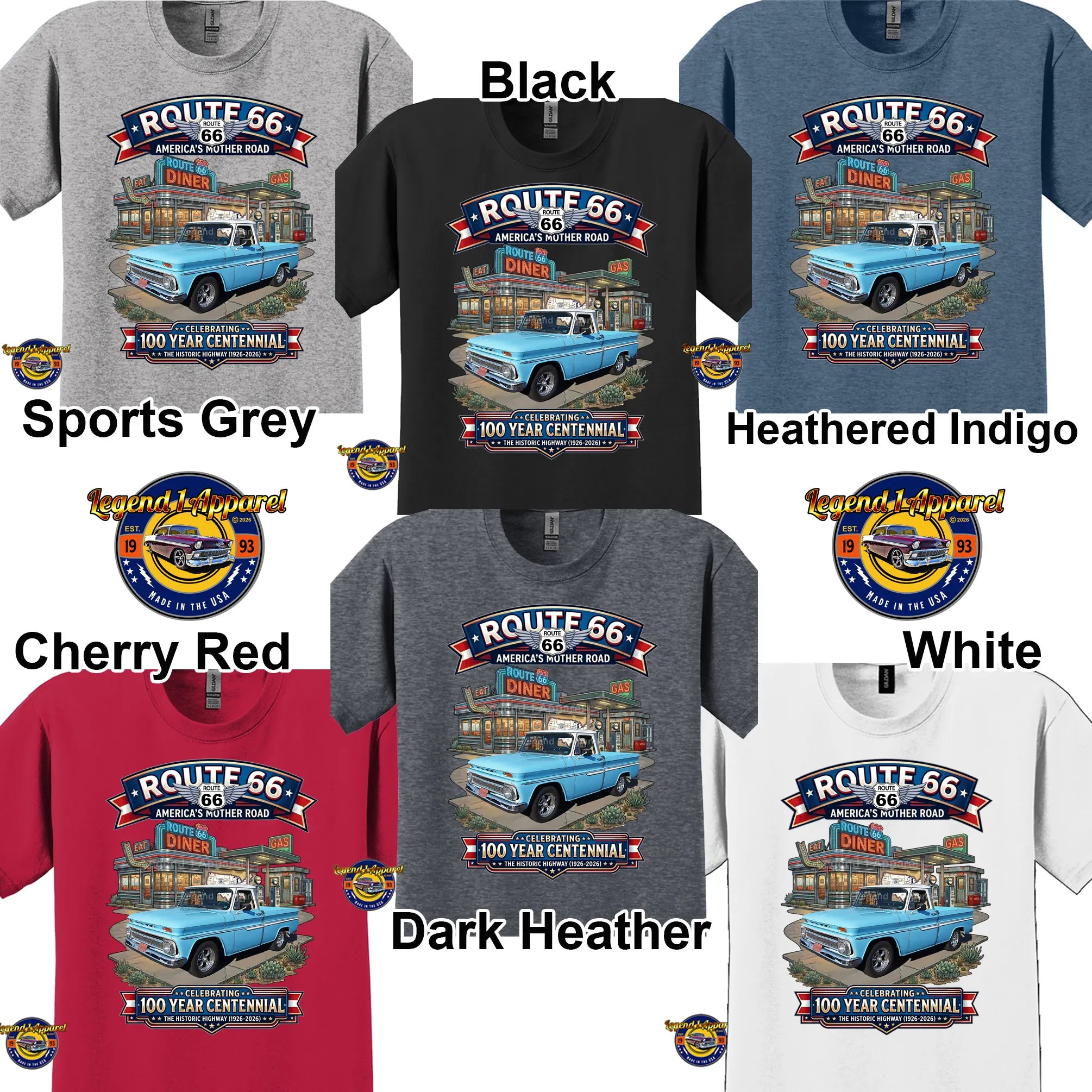 1964 Chevrolet Pick Up Classic Truck Graphic Tee – Route 66 Centennial T-Shirt