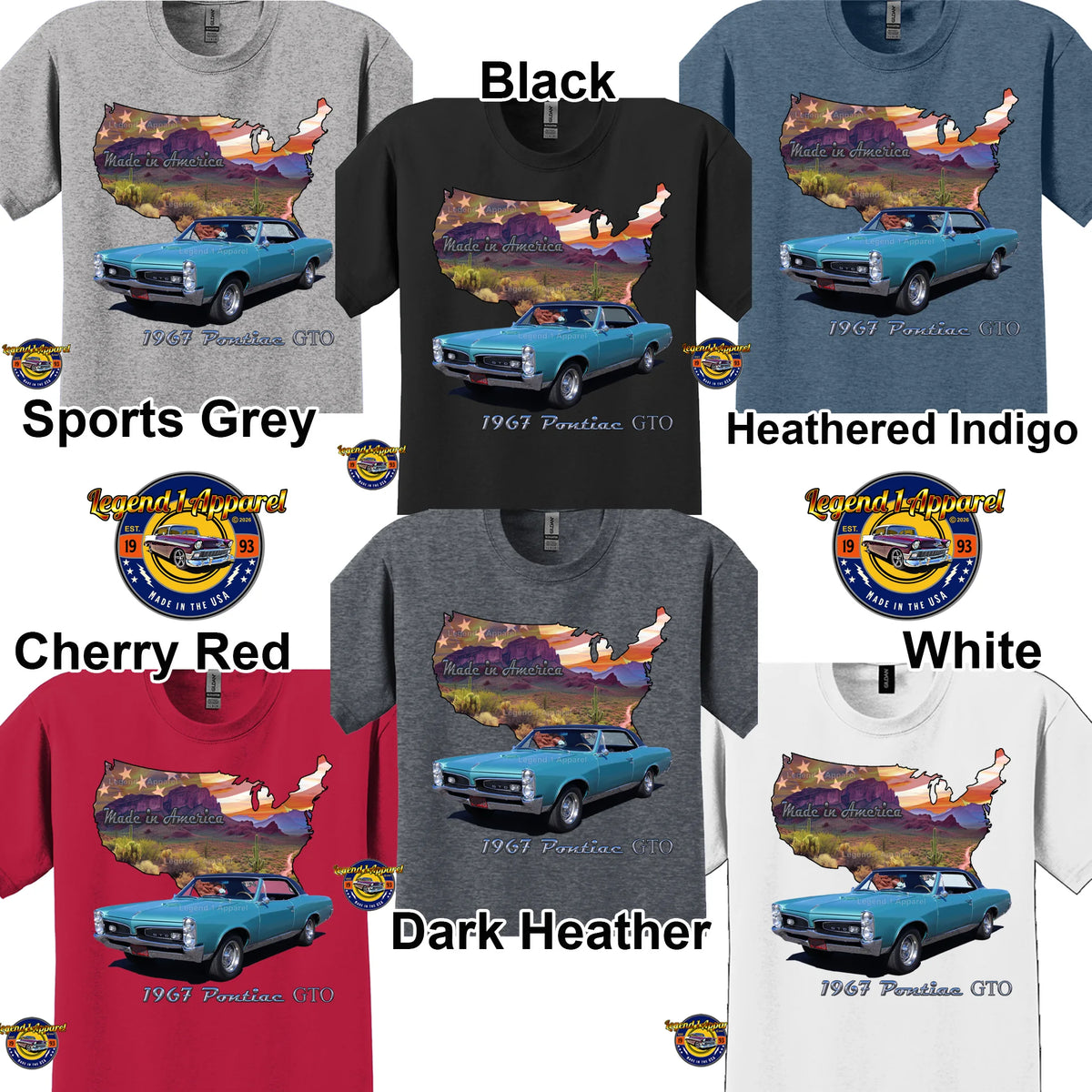 Your Classic Car or Hot Rod custom made T-shirt. Send us a picture of your car. Made in America USA Outline