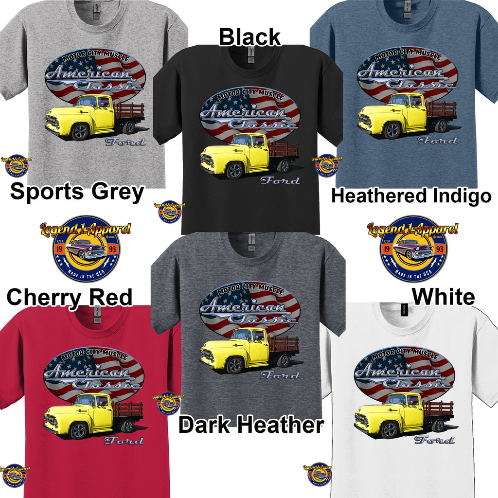 1956 Ford F100 Stake Truck - American Classic Pickup T-shirt
