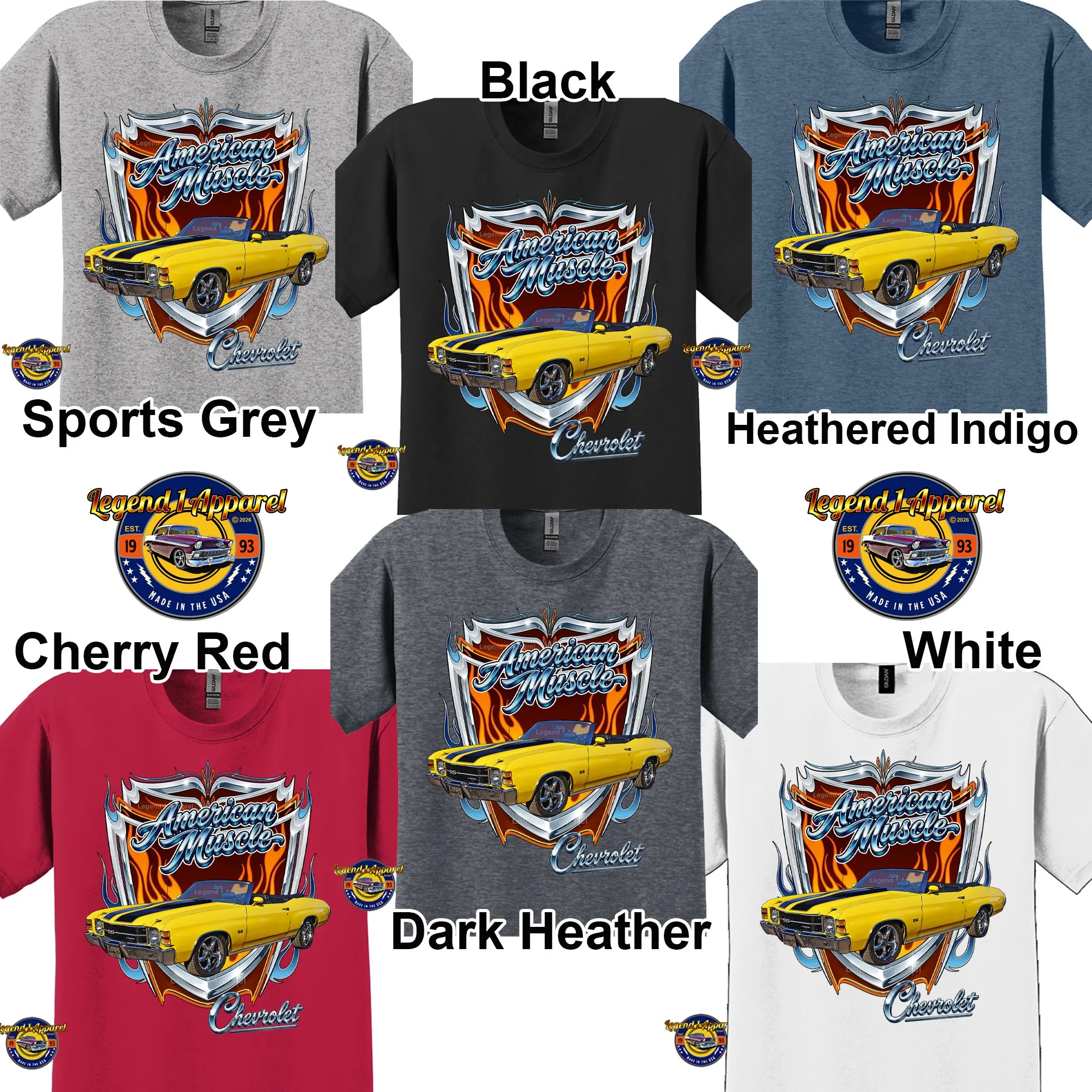 1971 Chevrolet Chevelle SS American Muscle T-Shirt – 71 Chevy Classic Car Graphic Tee