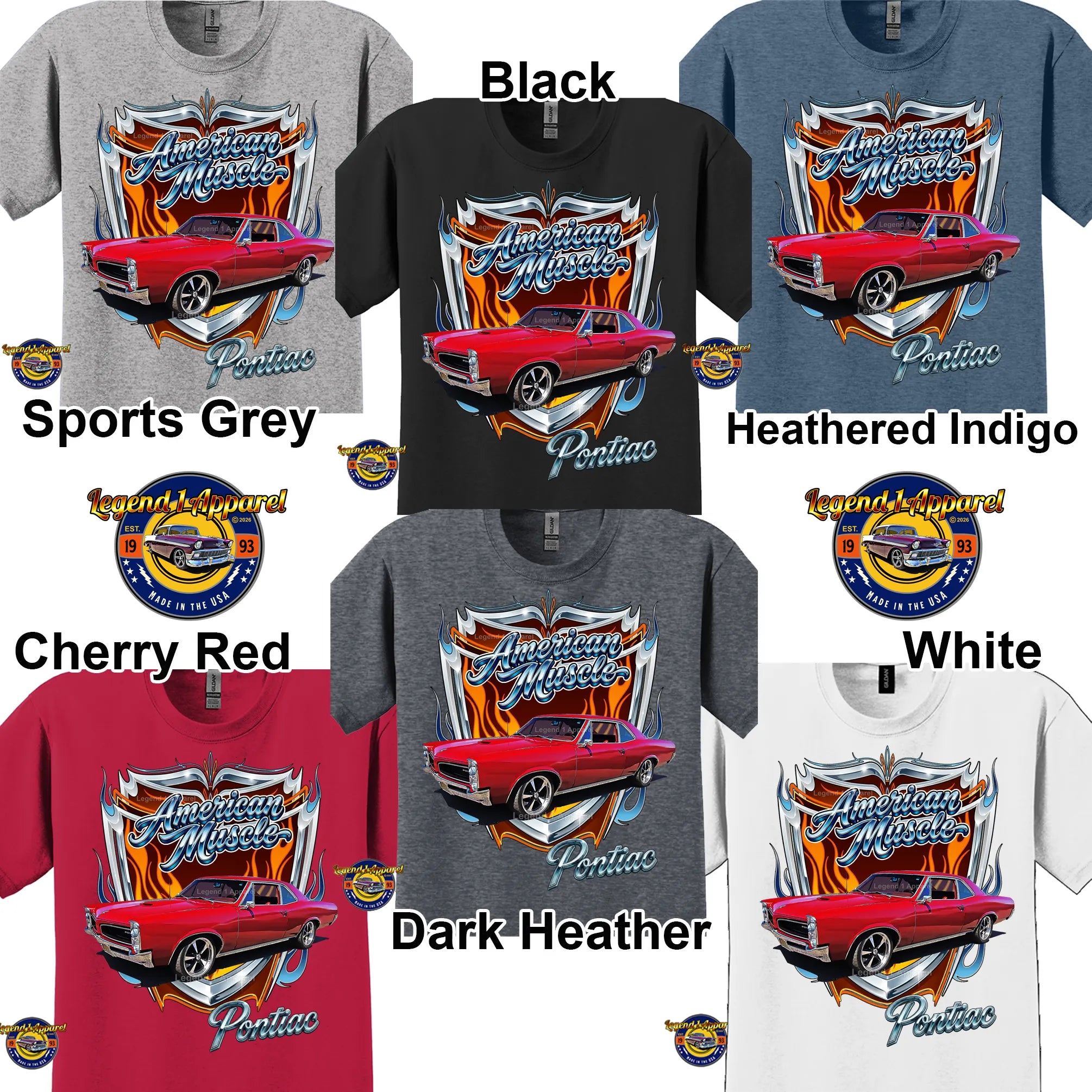 1965 Pontiac Le Mans American Muscle T-Shirt – 65 Lemans Classic Car Graphic Tee