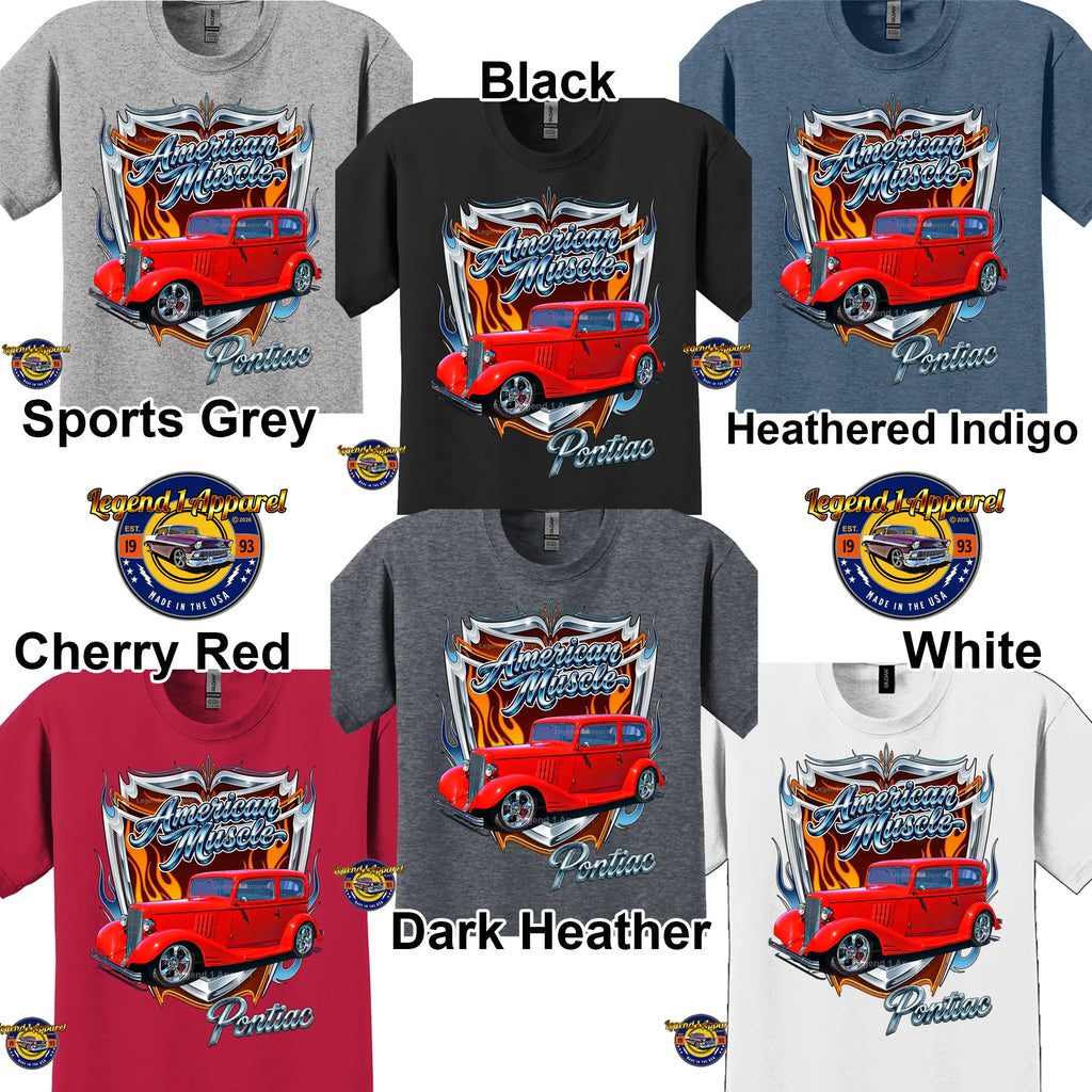 1933 Pontiac Coupe American Muscle T-Shirt – 33 5 Window Coupe Ford Car Graphic Tee