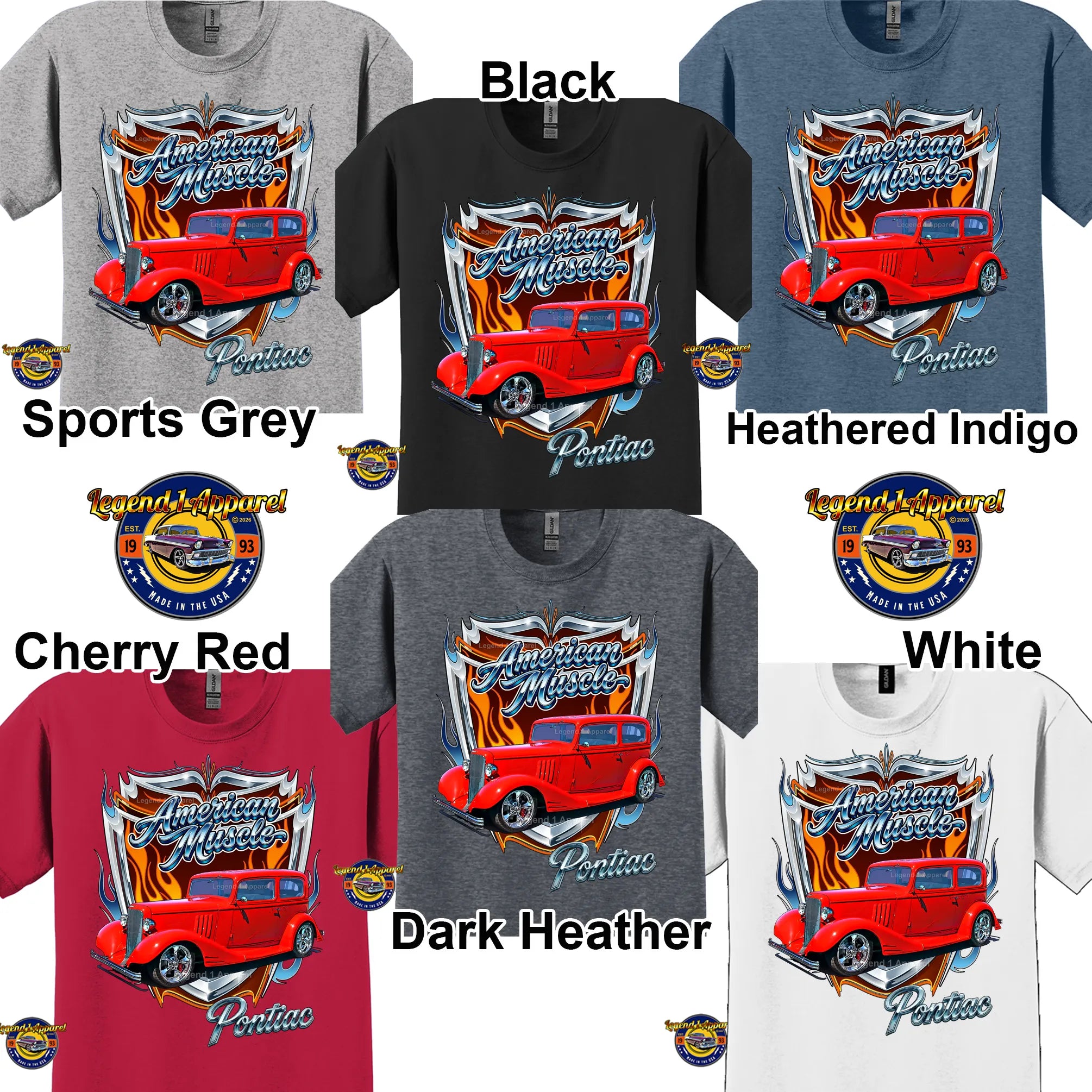 1933 Pontiac Coupe American Muscle T-Shirt – 33 5 Window Coupe Ford Car Graphic Tee