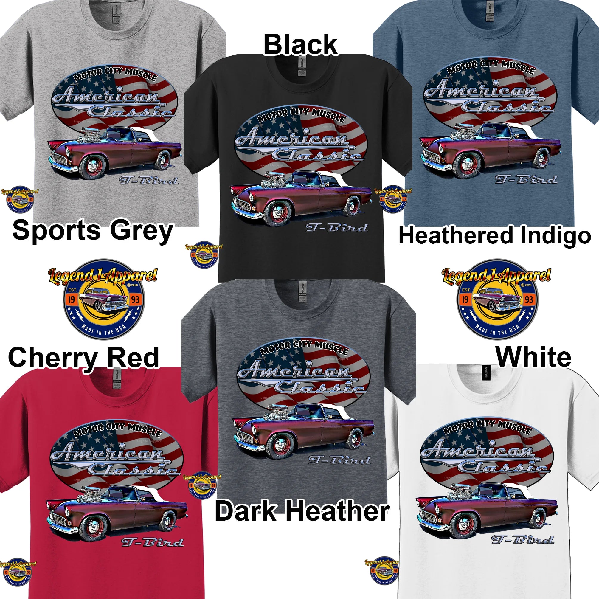 1955 Ford Thunderbird - American Classic Muscle Car T-shirt