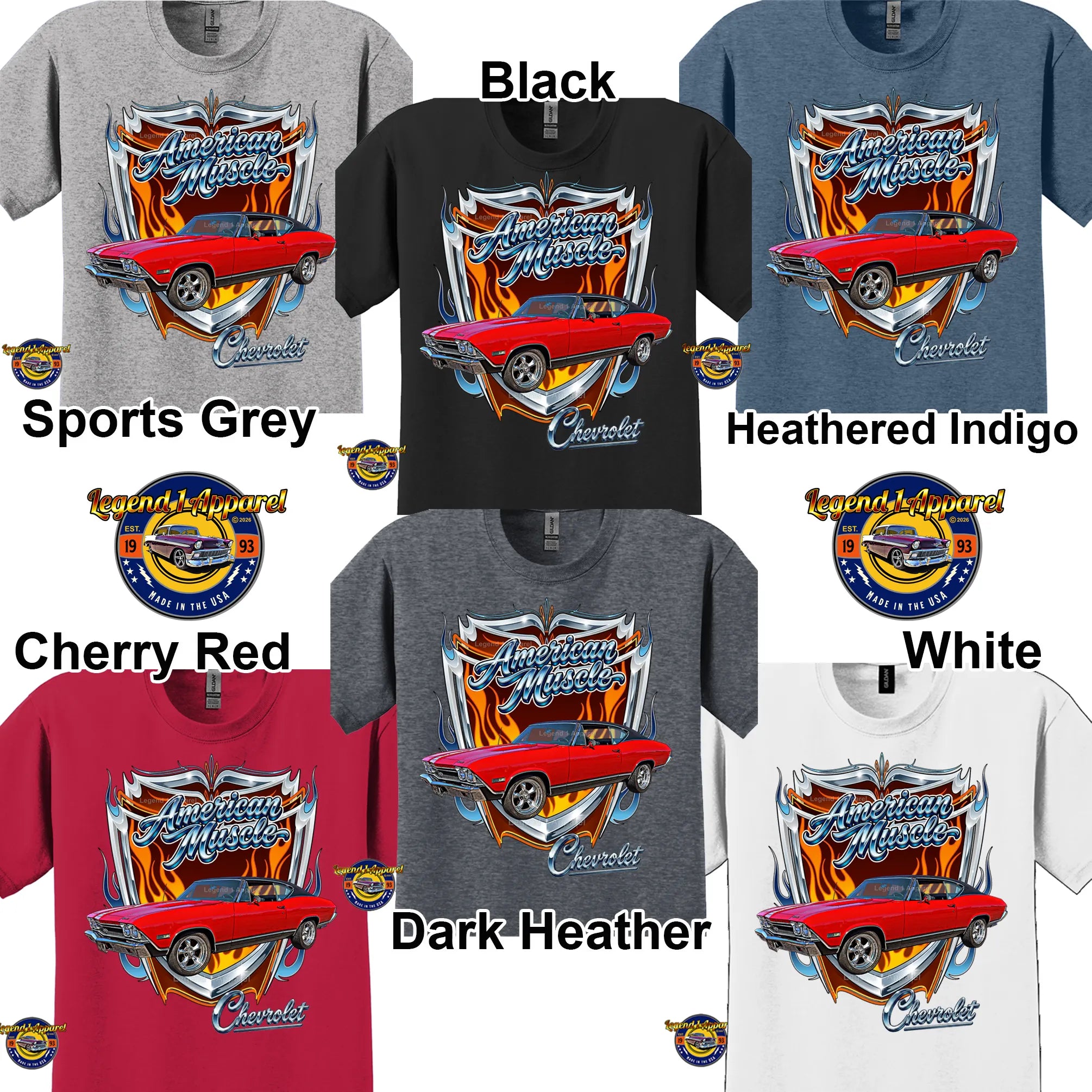 1968 Chevrolet Chevelle SS American Muscle T-Shirt – 68 Chevy Classic Car Graphic Tee