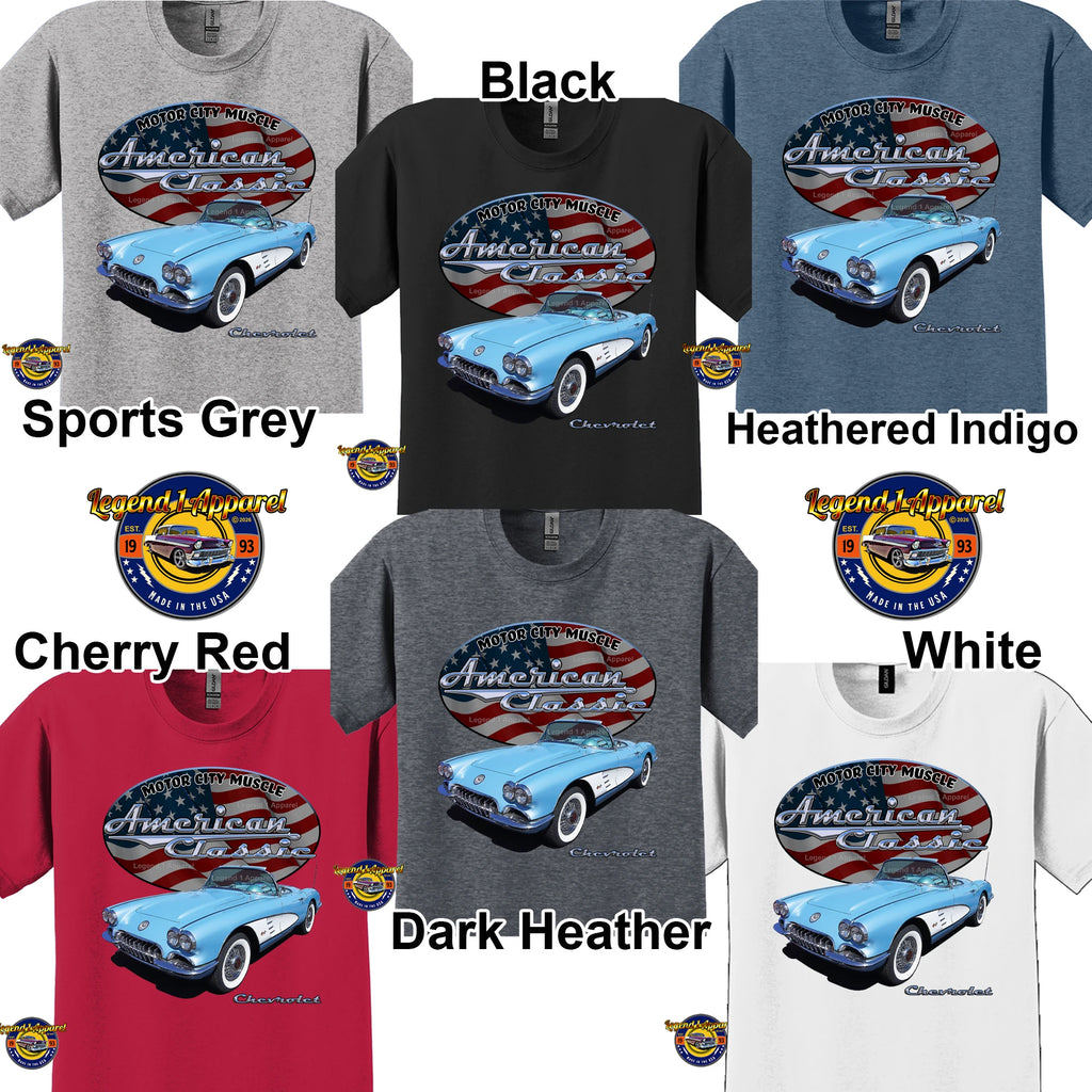 1960 Chevrolet C1 Corvette - American Classic Muscle Car T-shirt