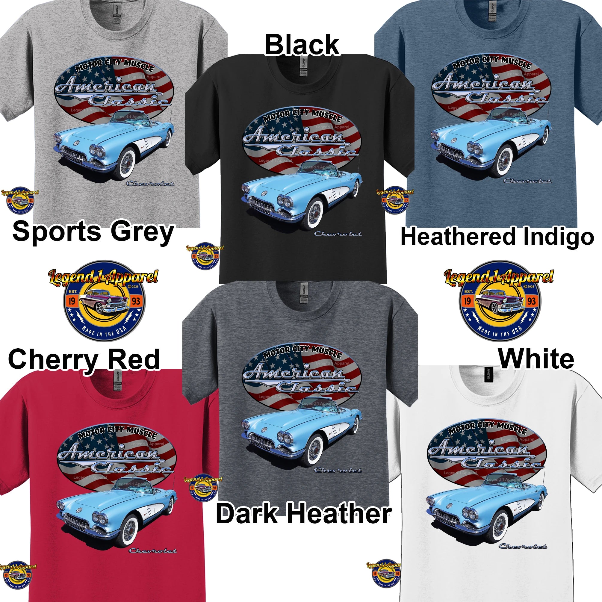 1960 Chevrolet C1 Corvette - American Classic Muscle Car T-shirt
