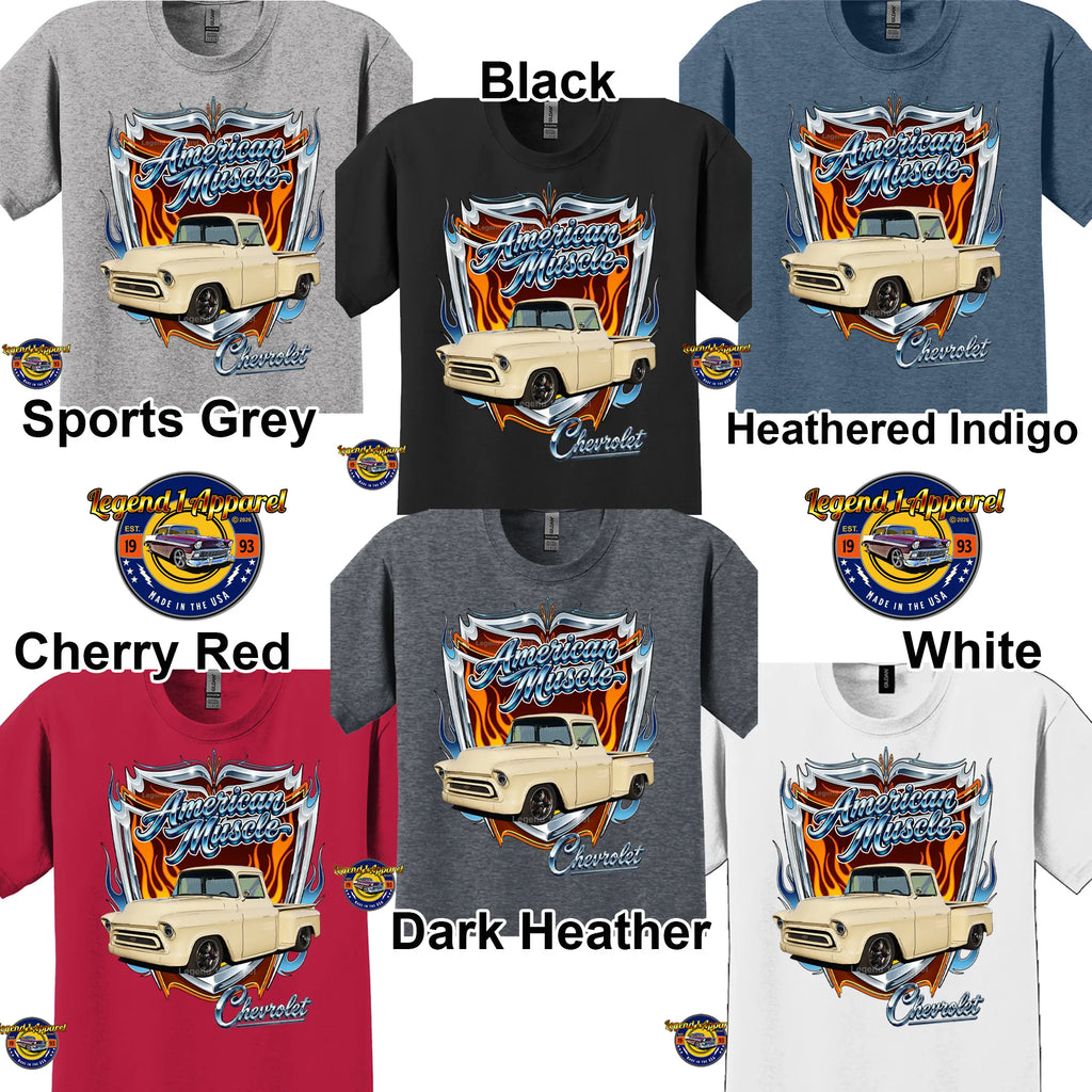 1957 Chevrolet Truck American Muscle T-Shirt – 57 Chevy Classic Pick Up Graphic Tee