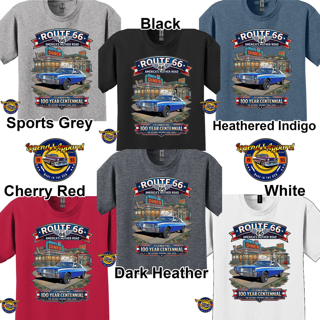 1969 AMC Javelin Classic Car Graphic Tee – Route 66 Centennial T-Shirt (Copy)
