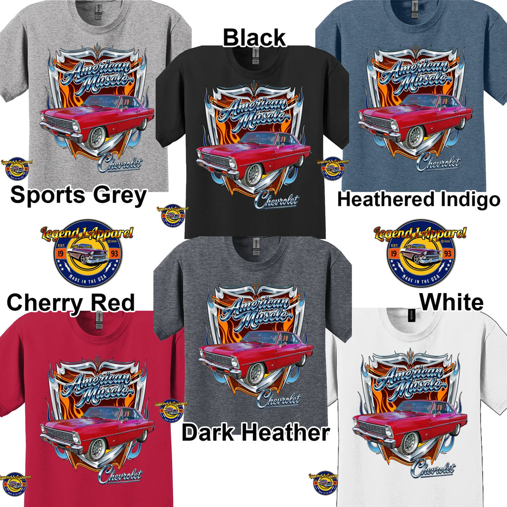 1966 Chevrolet Nova SS American Muscle T-Shirt – 66 Chevy Classic Car Graphic Tee