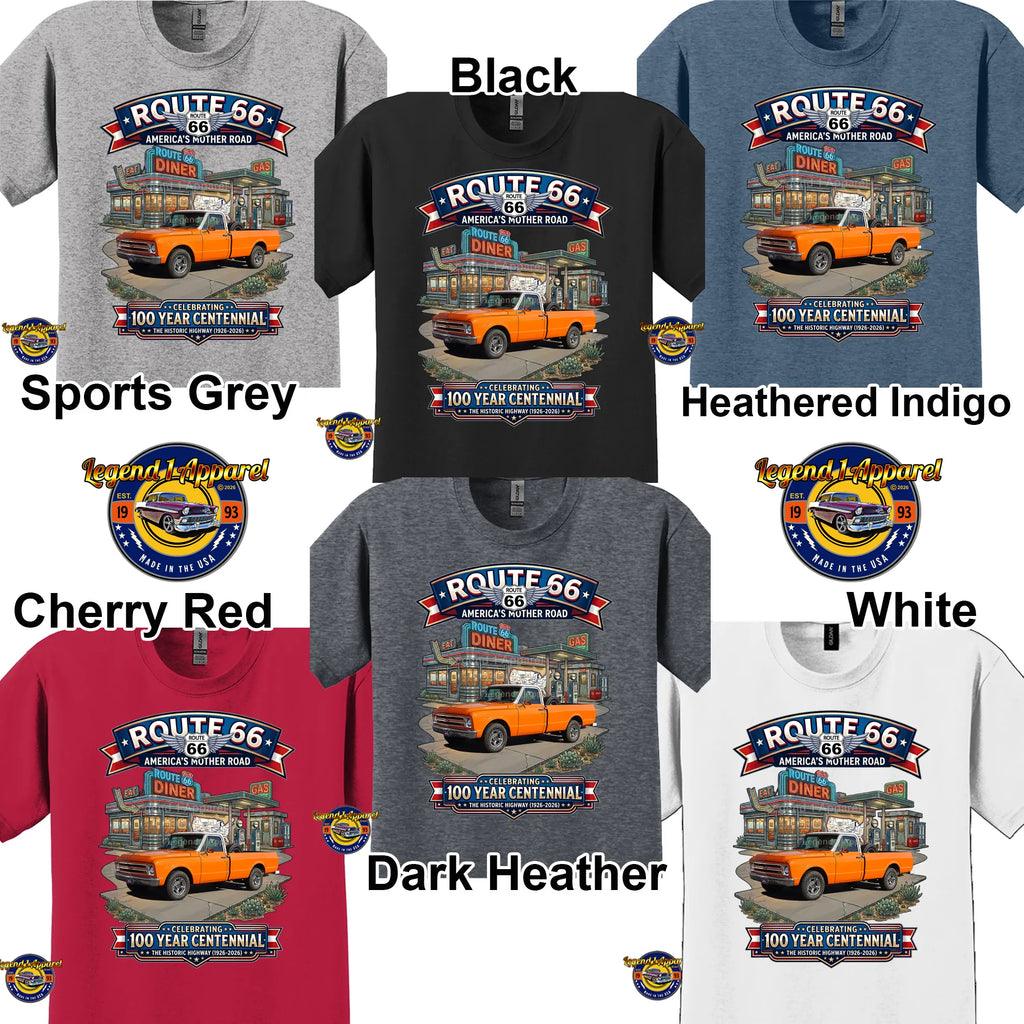1967 Chevrolet Pick Up Classic Truck Graphic Tee – Route 66 Centennial T-Shirt