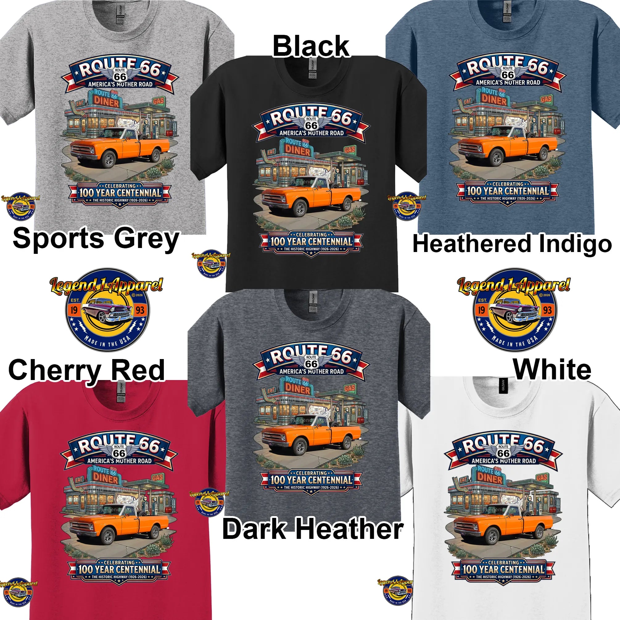 1967 Chevrolet Pick Up Classic Truck Graphic Tee – Route 66 Centennial T-Shirt