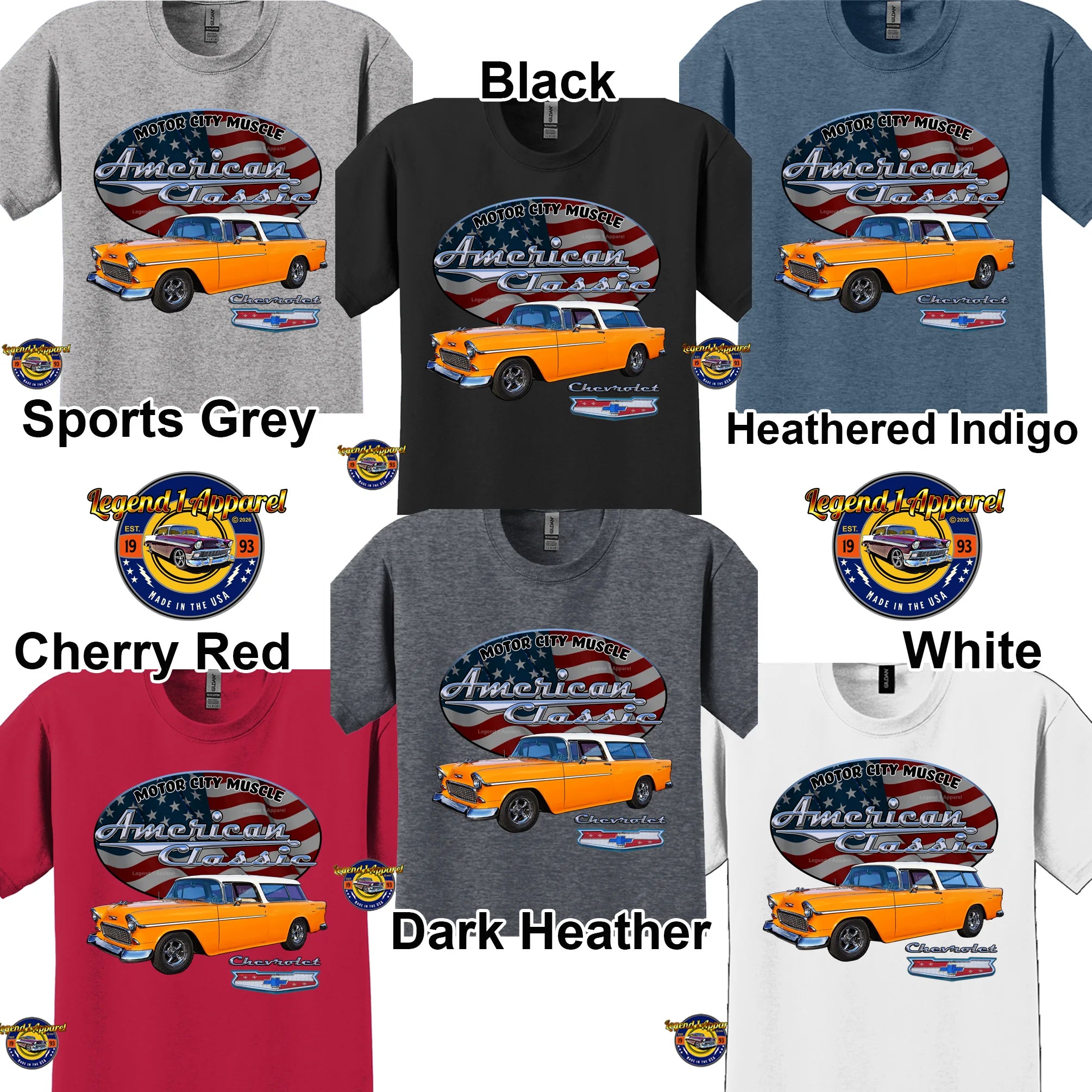 1955 Chevrolet Bel Air Nomad - American Classic Muscle Car T-shirt