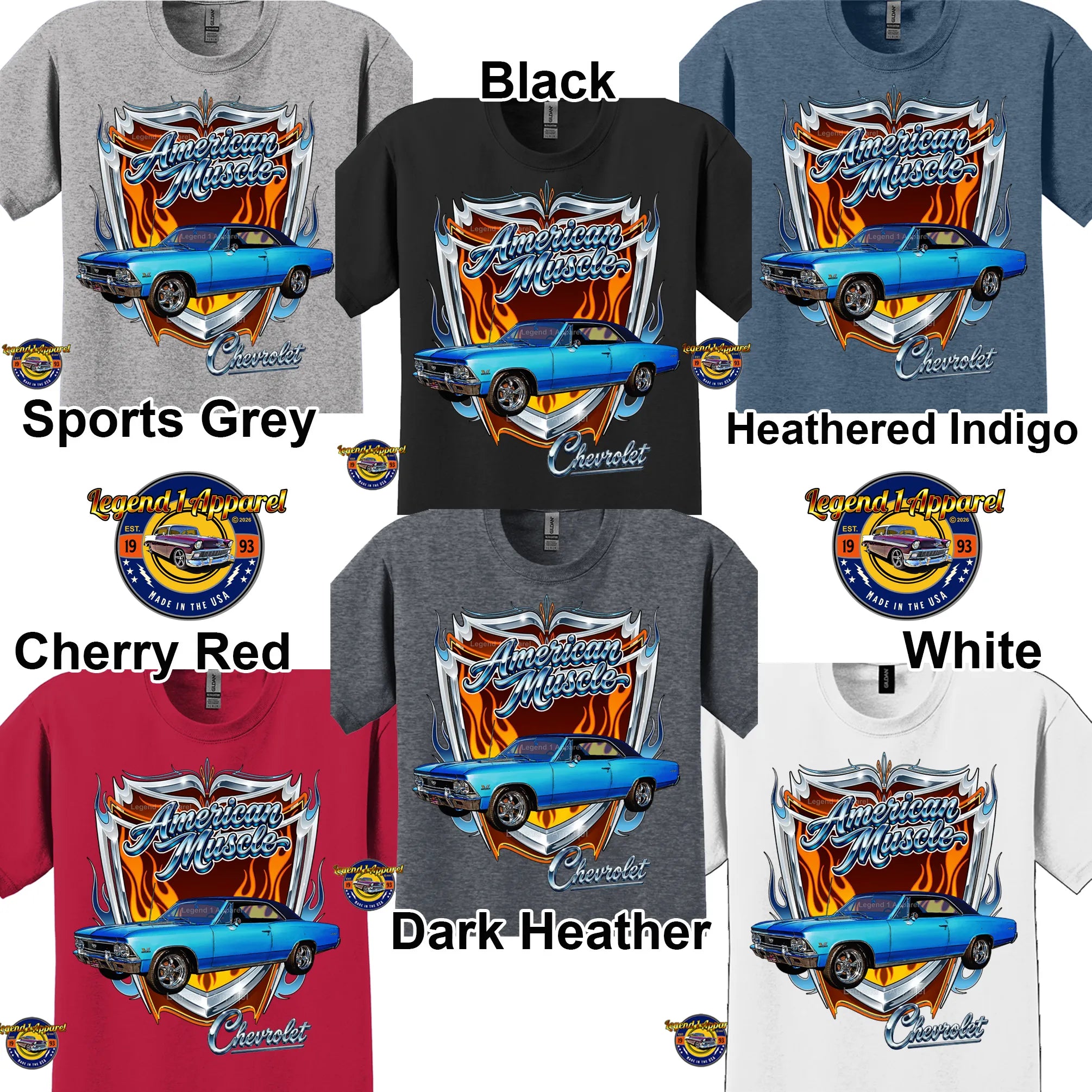 1966 Chevrolet Chevelle SS American Muscle T-Shirt – 66 Chevy Classic Car Graphic Tee