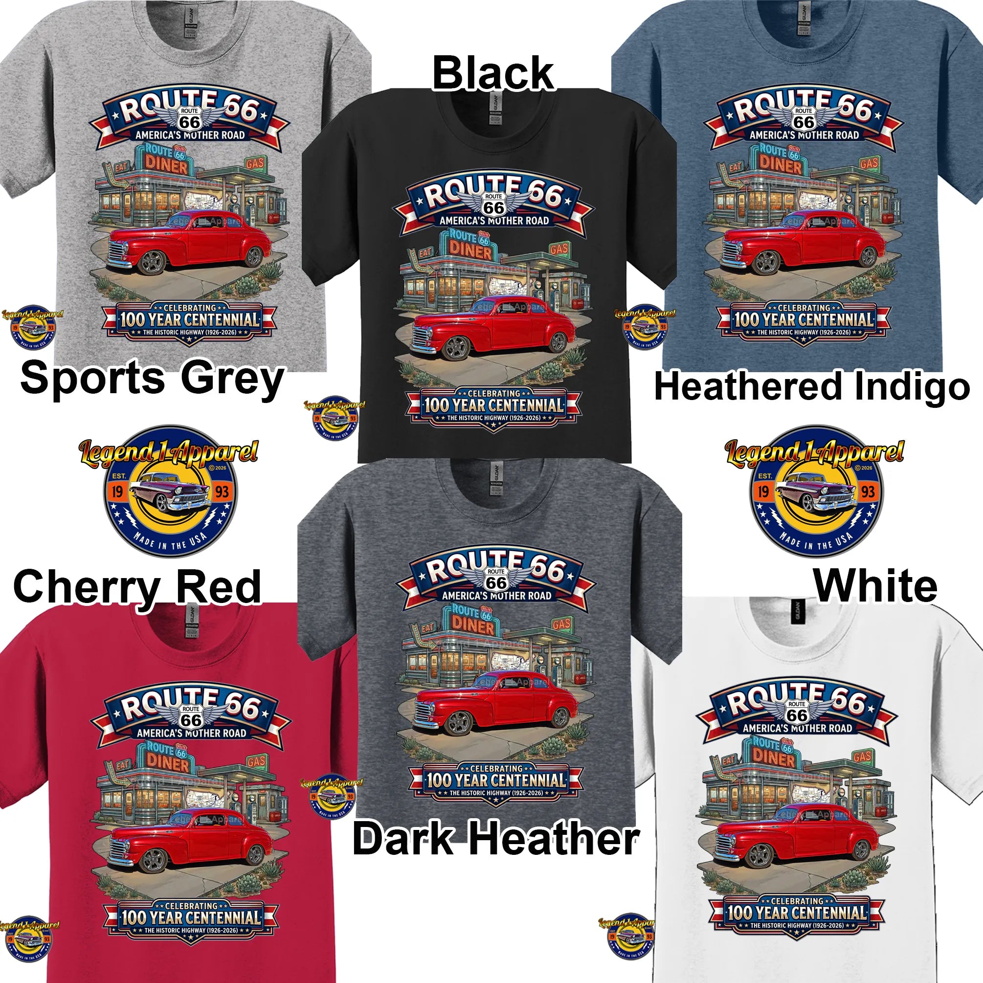 1948 Mercury Coupe Classic Car Graphic Tee – Route 66 Centennial T-Shirt