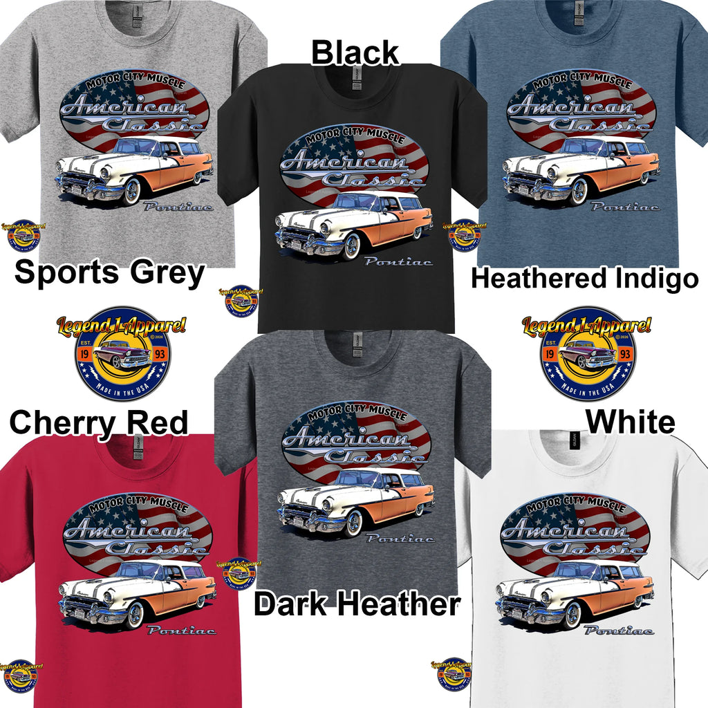 1955 Pontiac Safari Station Wagon - American Classic Muscle Car T-shirt