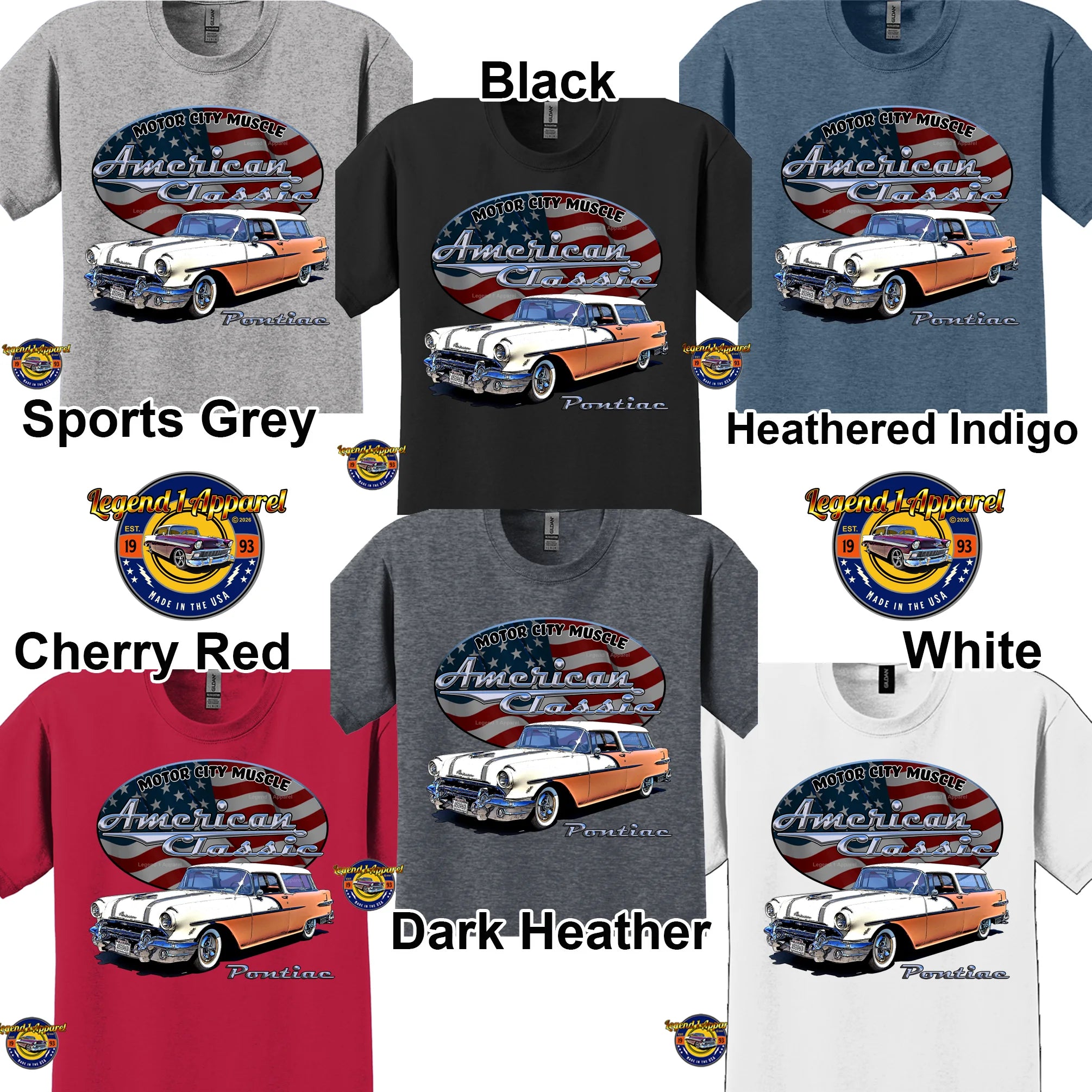 1955 Pontiac Safari Station Wagon - American Classic Muscle Car T-shirt