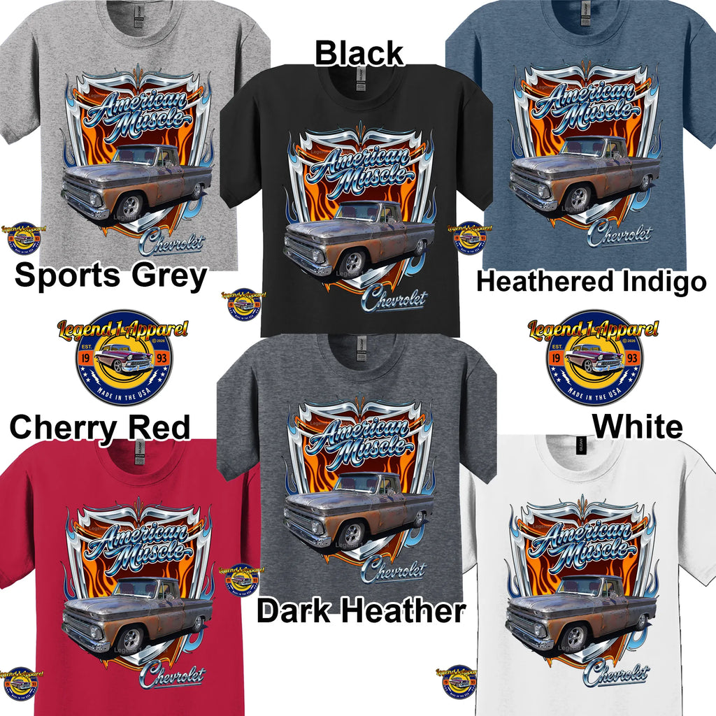 1965 Chevrolet Truck American Muscle T-Shirt – 65 Chevy Classic Pick Up Graphic Tee