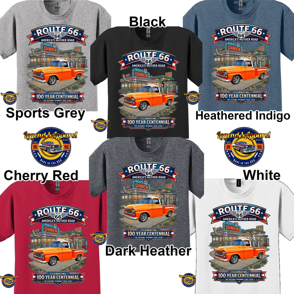 1958 Chevrolet Pick Up Classic Truck Graphic Tee – Route 66 Centennial T-Shirt