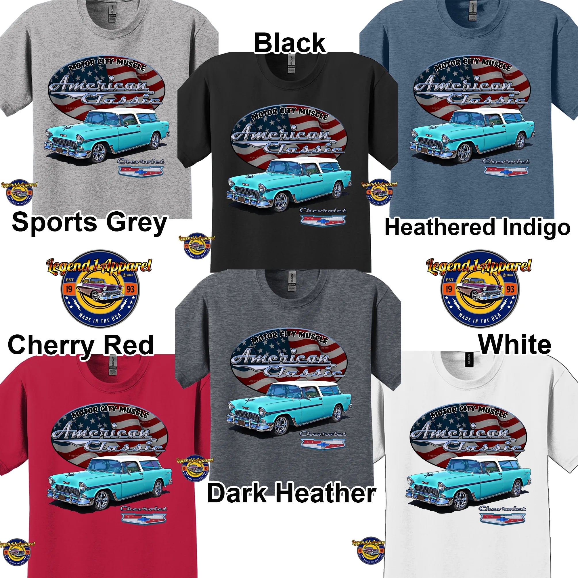1955 Chevrolet Bel Air Nomad - American Classic Muscle Car T-shirt