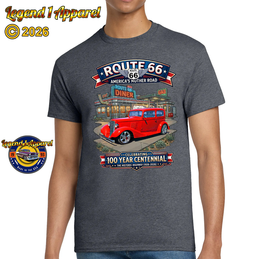 1933 Pontiac Coupe 5 Window Classic Car Graphic Tee – Route 66 Centennial T-Shirt (Copy)