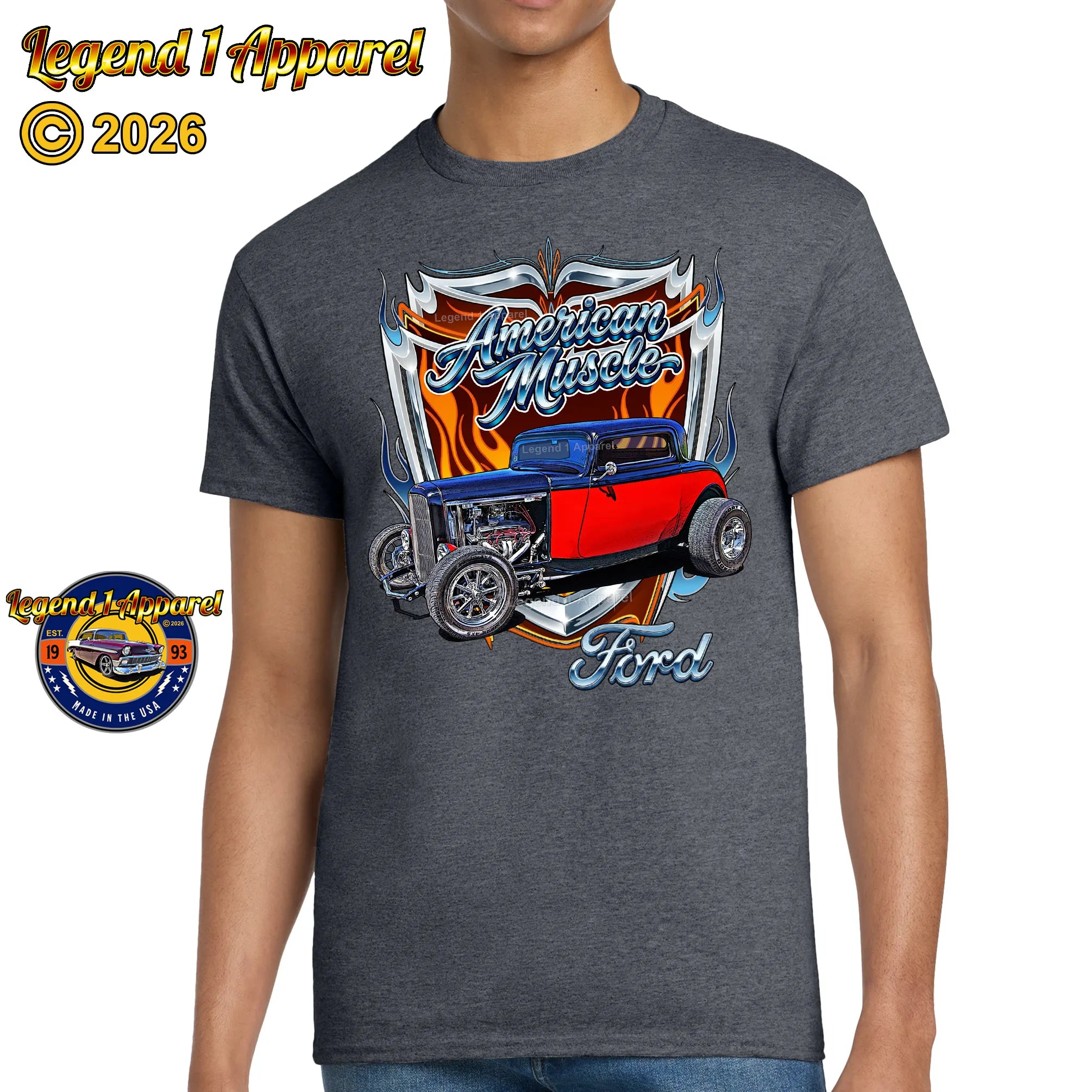 1932 Ford Coupe American Muscle T-Shirt – 32 Deuce Coupe Ford Car Graphic Tee