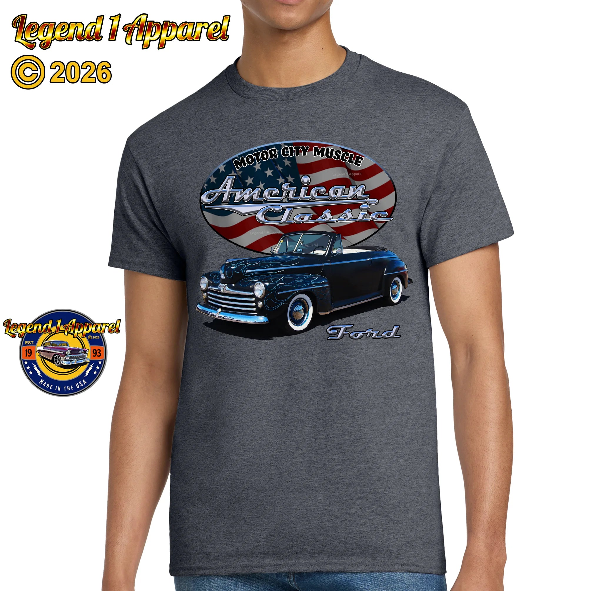 1947 Ford Convertible - American Classic Muscle Car T-shirt