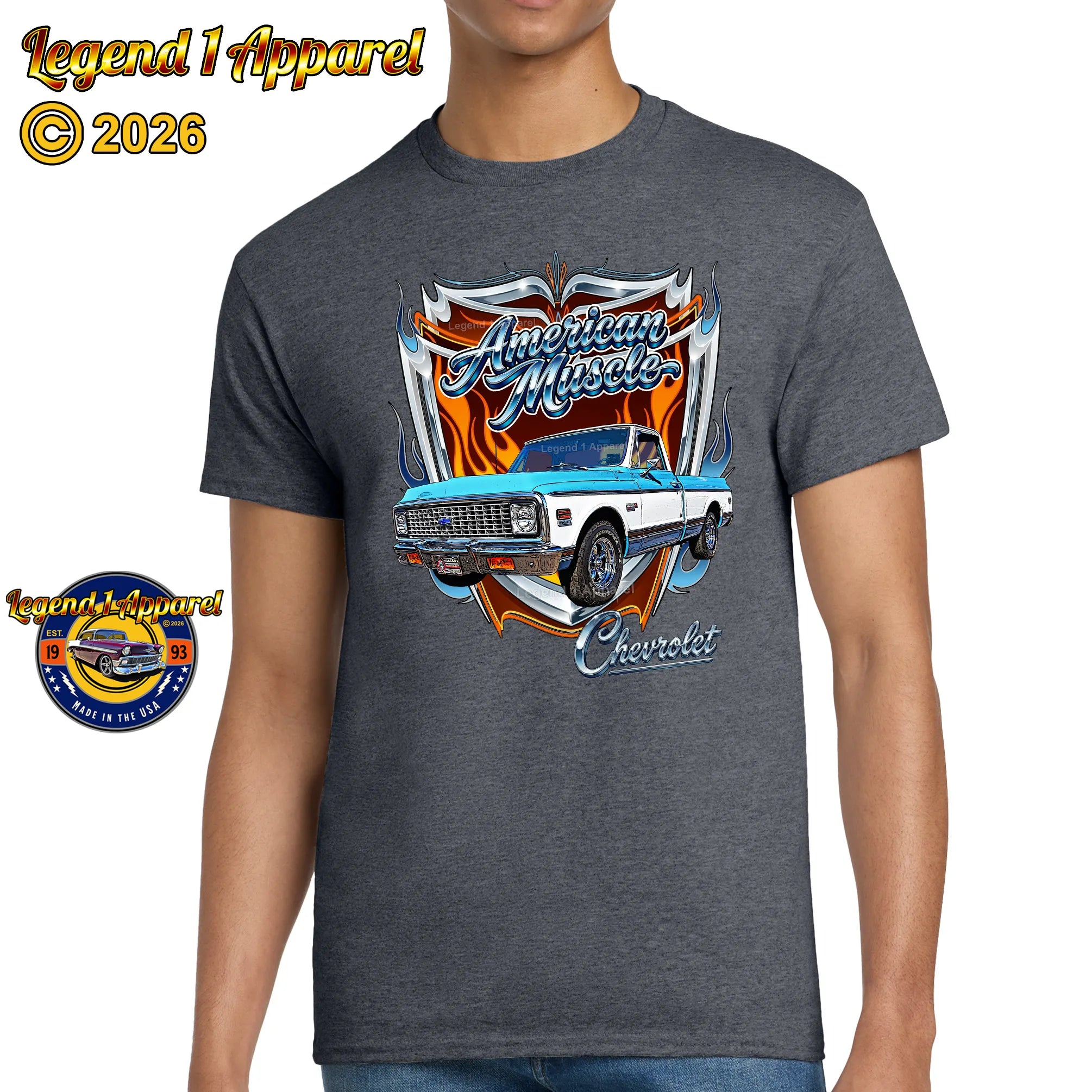 1972 Chevrolet Truck American Muscle T-Shirt – 72 Chevy C10 Classic Pick Up Graphic Tee