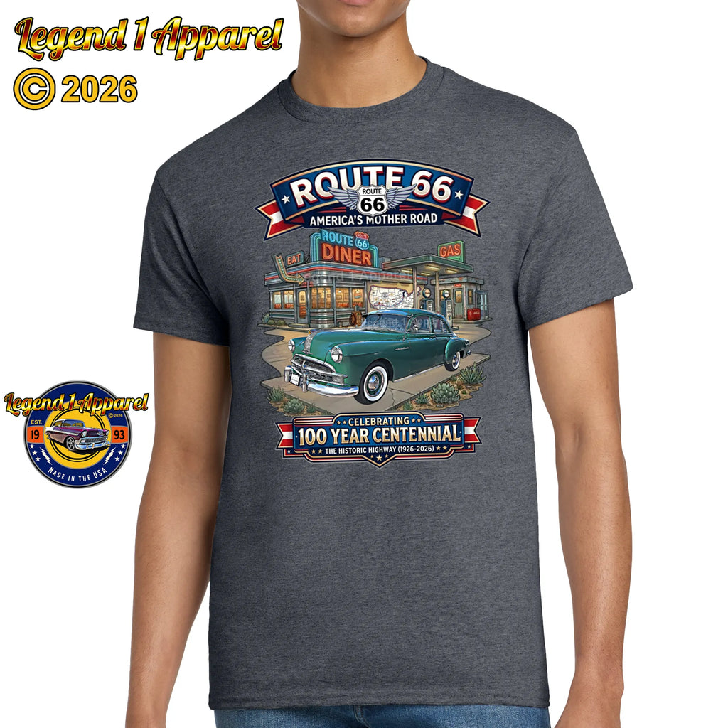 1949 Pontiac Coupe Silver Streak Classic Car Graphic Tee – Route 66 Centennial T-Shirt