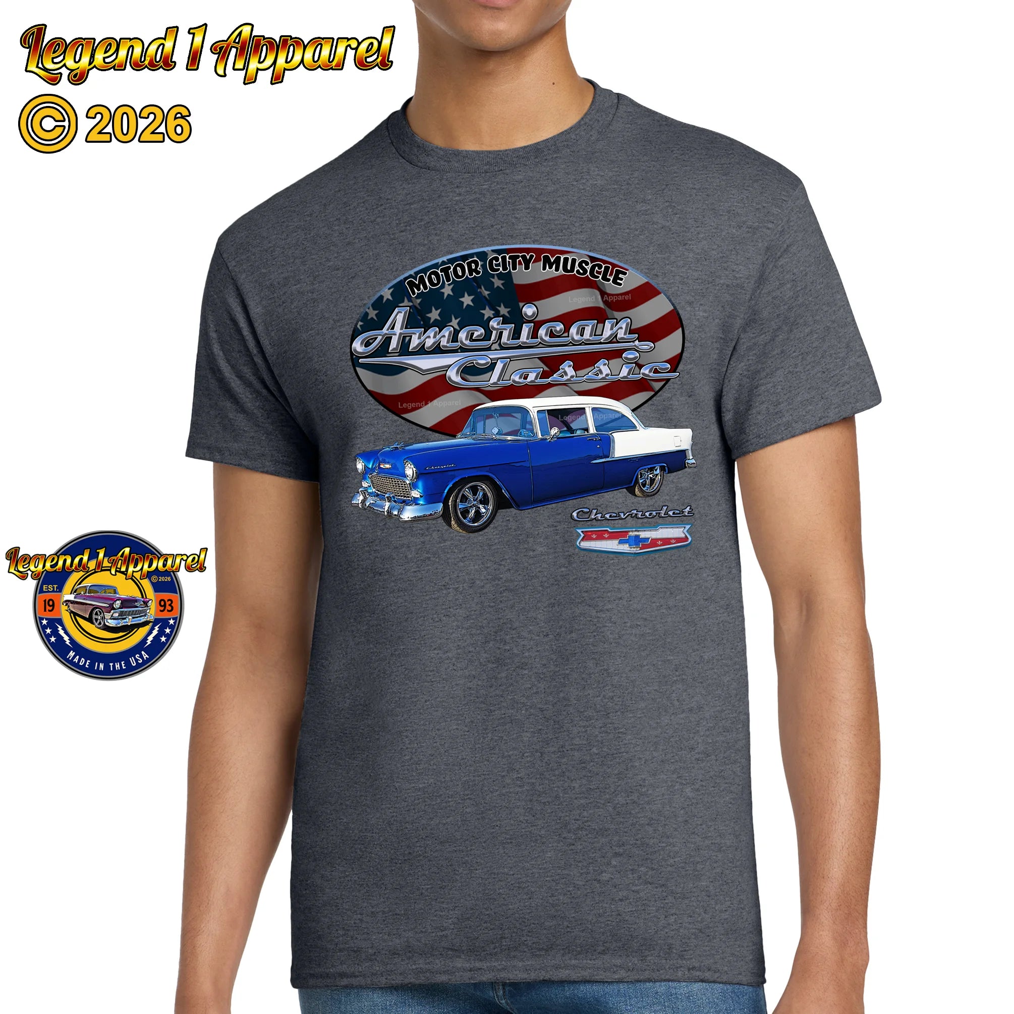 1955 Chevrolet Bel Air Coupe - American Classic Muscle Car T-shirt
