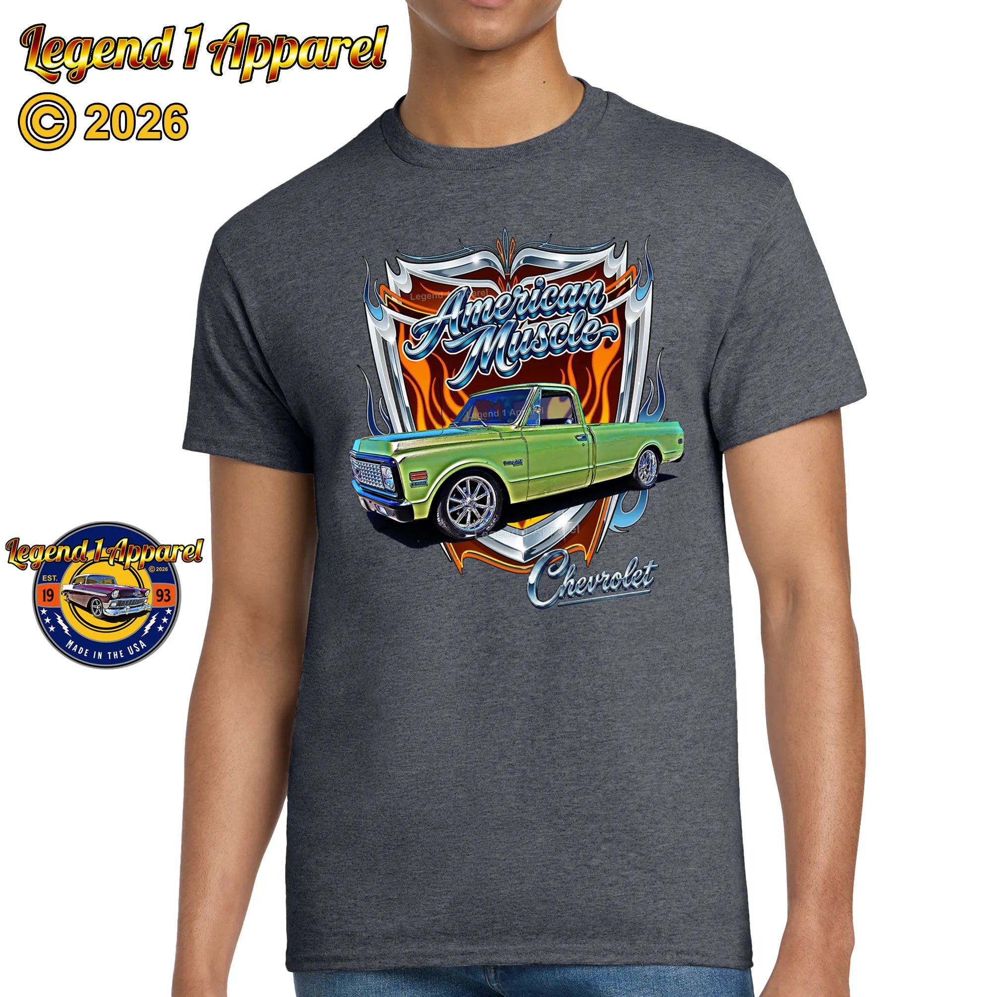 1972 Chevrolet Truck American Muscle T-Shirt – 72 Chevy C10 Classic Pick Up Graphic Tee