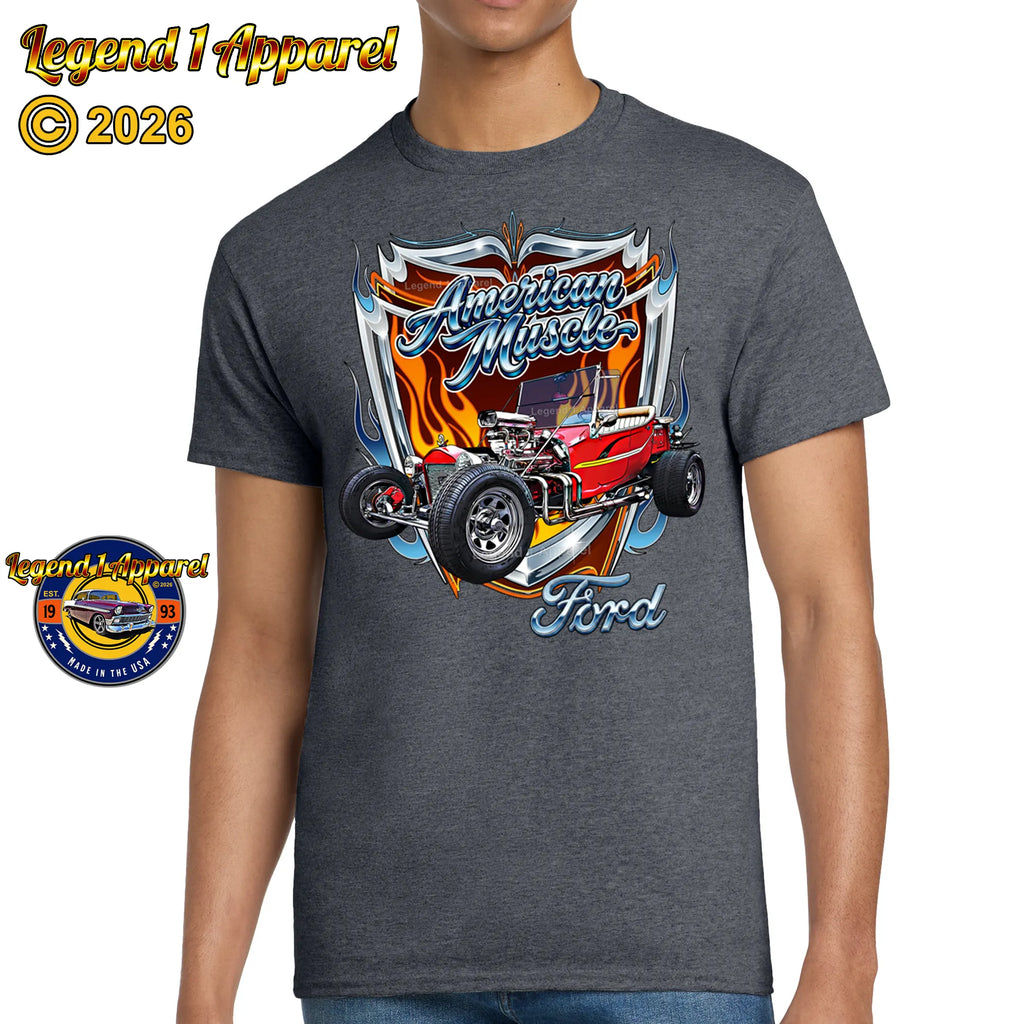 1923 Ford T Bucket American Muscle T-Shirt – 23 Ford Car Graphic Tee