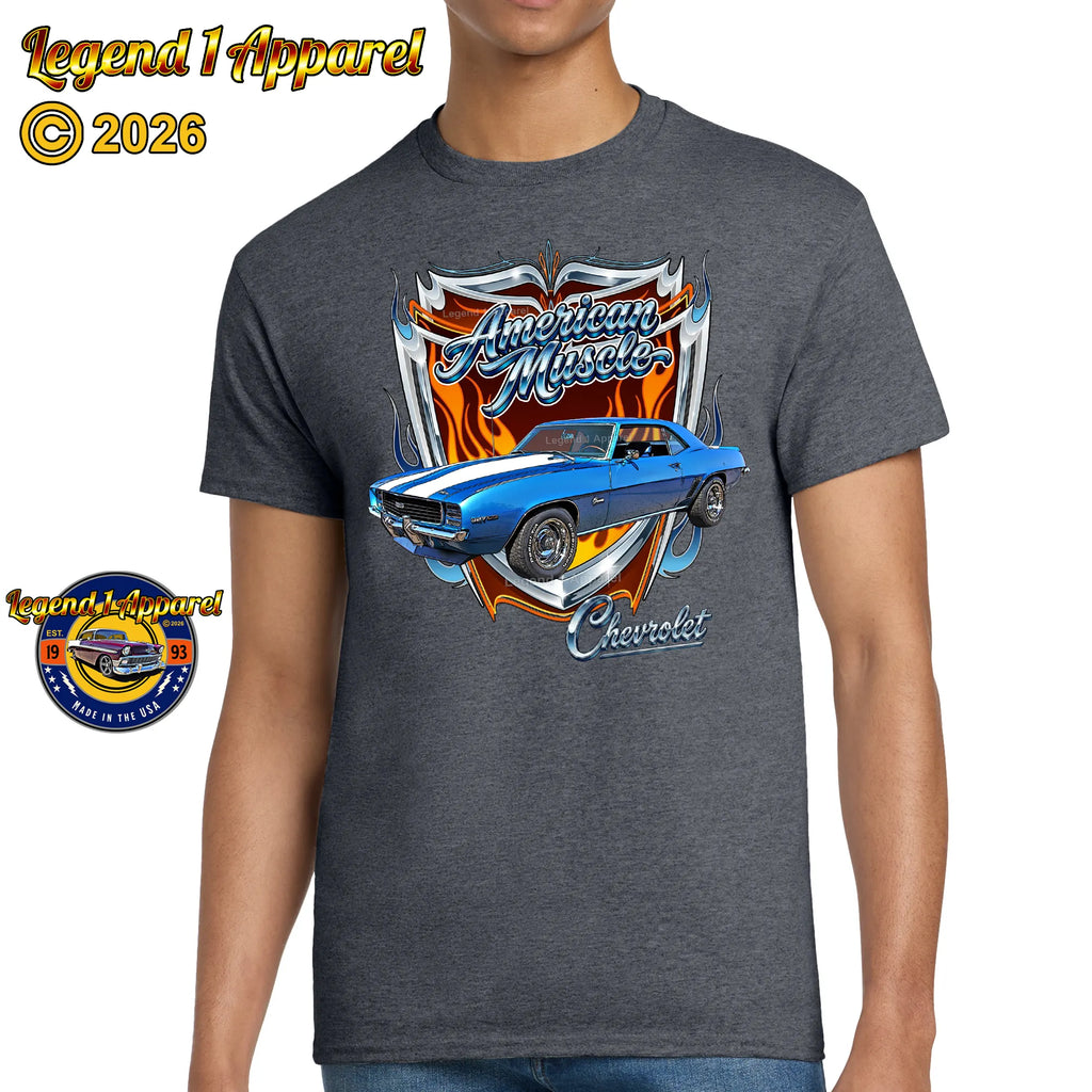 1969 Chevrolet Camaro American Muscle T-Shirt – 69 Chevy Classic Car Graphic Tee