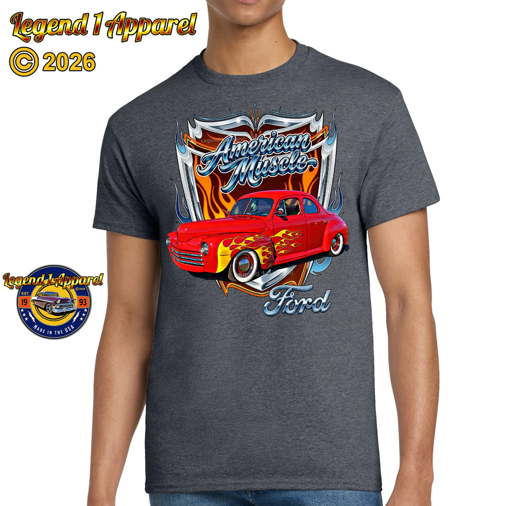 1947 Ford Coupe American Muscle T-Shirt –47 Ford Coupe Car Graphic Tee