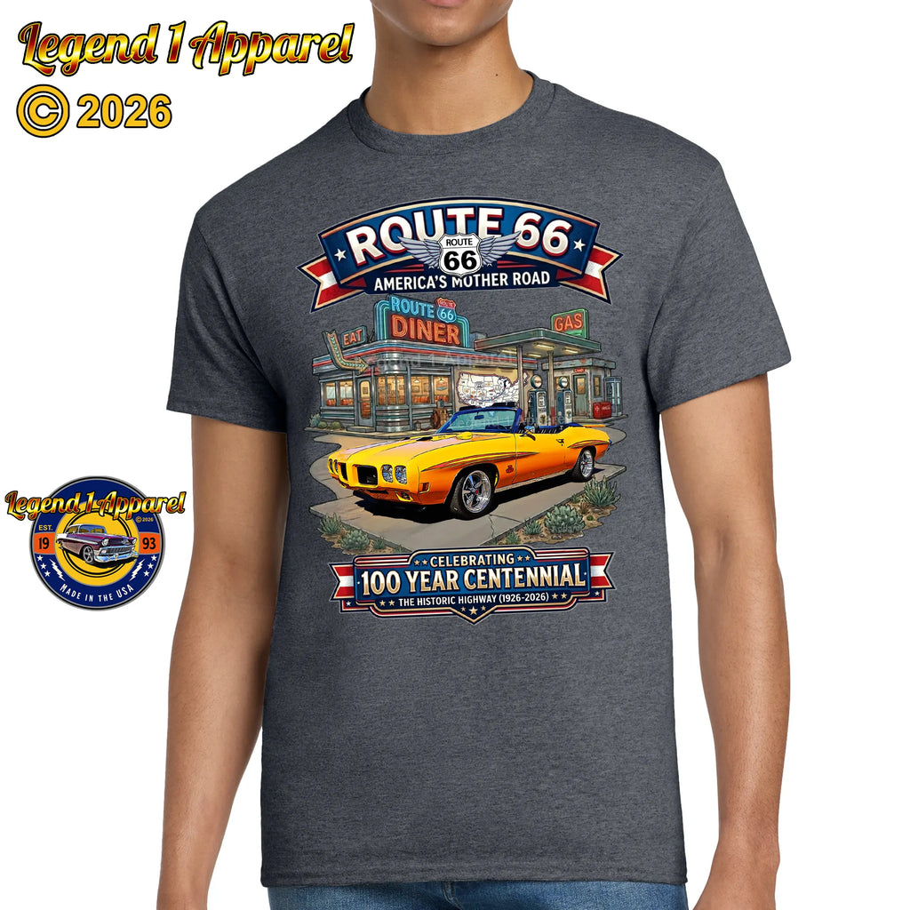 1970 Pontiac Judge GTO Classic Car Graphic Tee – Route 66 Centennial T-Shirt