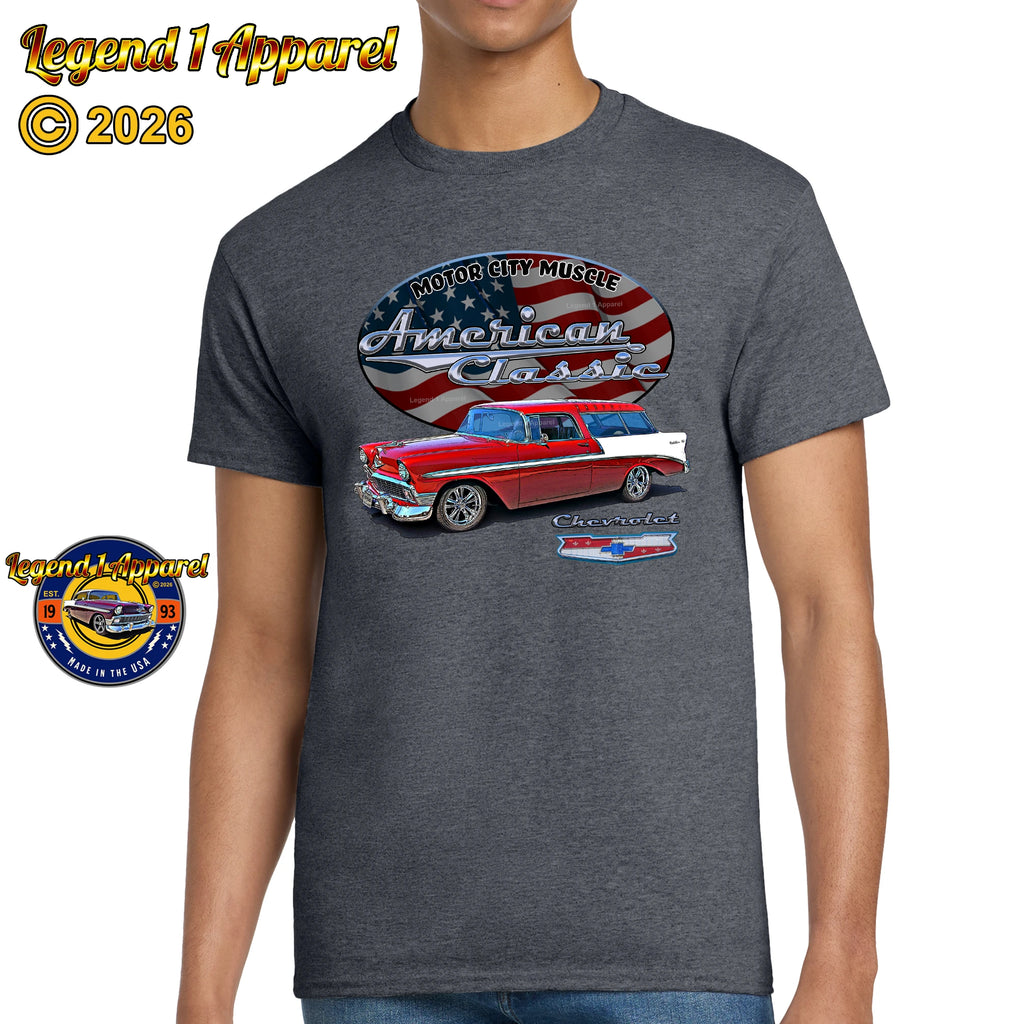 1956 Chevrolet Bel Air Nomad - American Classic Muscle Car T-shirt