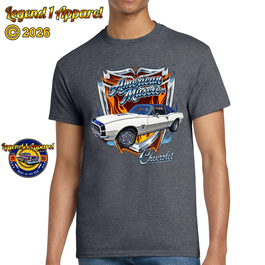 1967 Chevrolet Camaro American Muscle T-Shirt – 67 Chevy Classic Car Graphic Tee