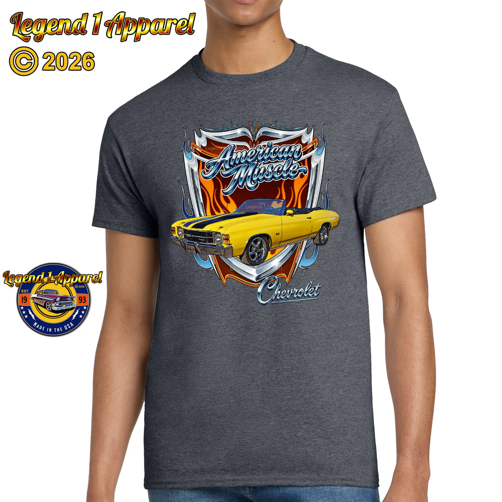 1971 Chevrolet Chevelle SS American Muscle T-Shirt – 71 Chevy Classic Car Graphic Tee