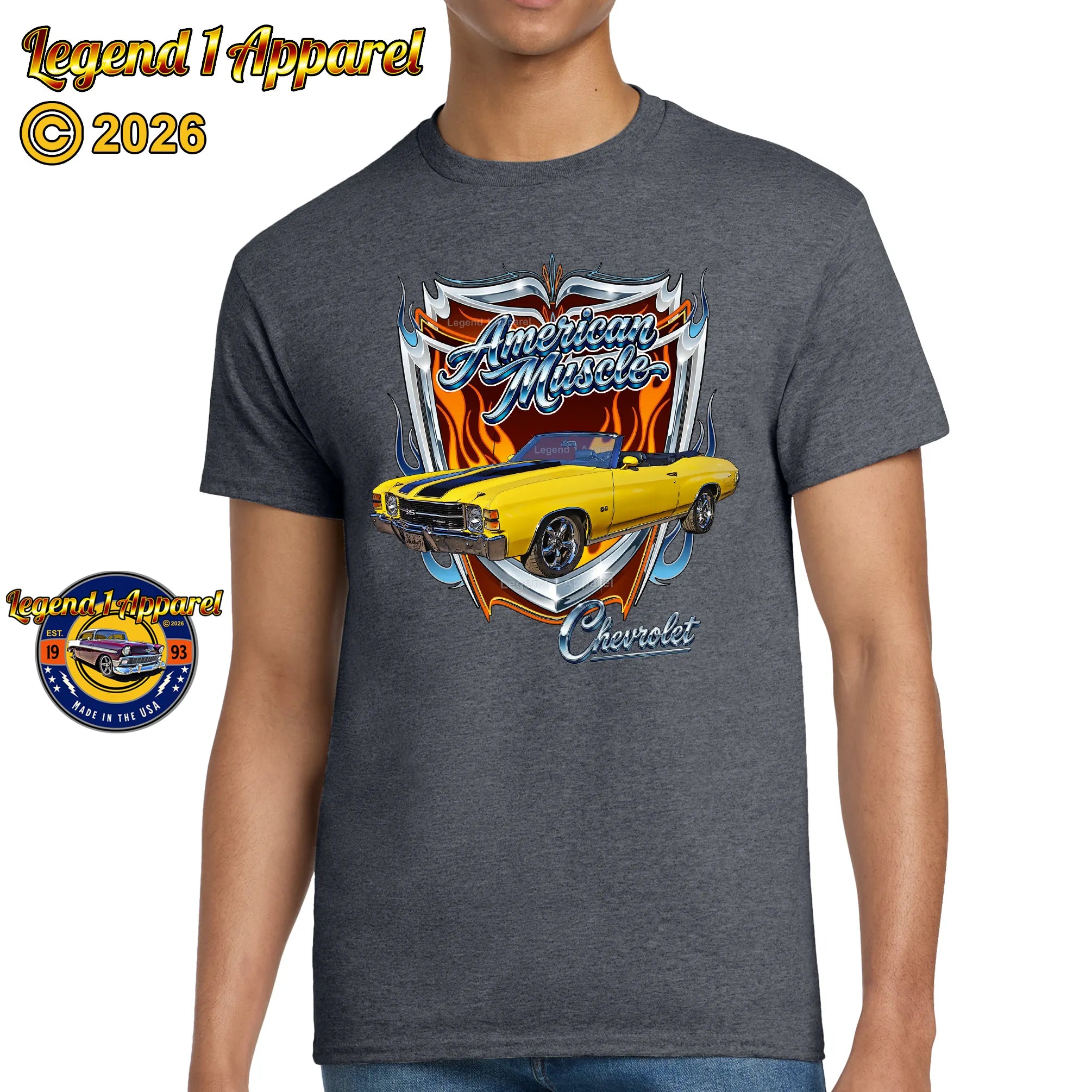 1971 Chevrolet Chevelle SS American Muscle T-Shirt – 71 Chevy Classic Car Graphic Tee