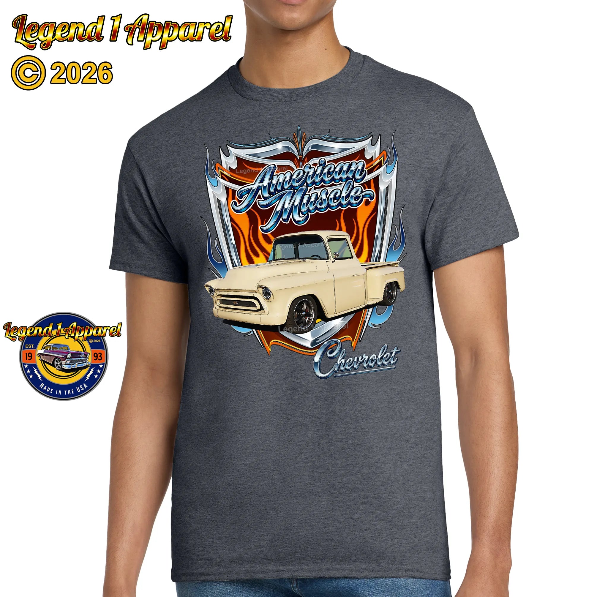 1957 Chevrolet Truck American Muscle T-Shirt – 57 Chevy Classic Pick Up Graphic Tee
