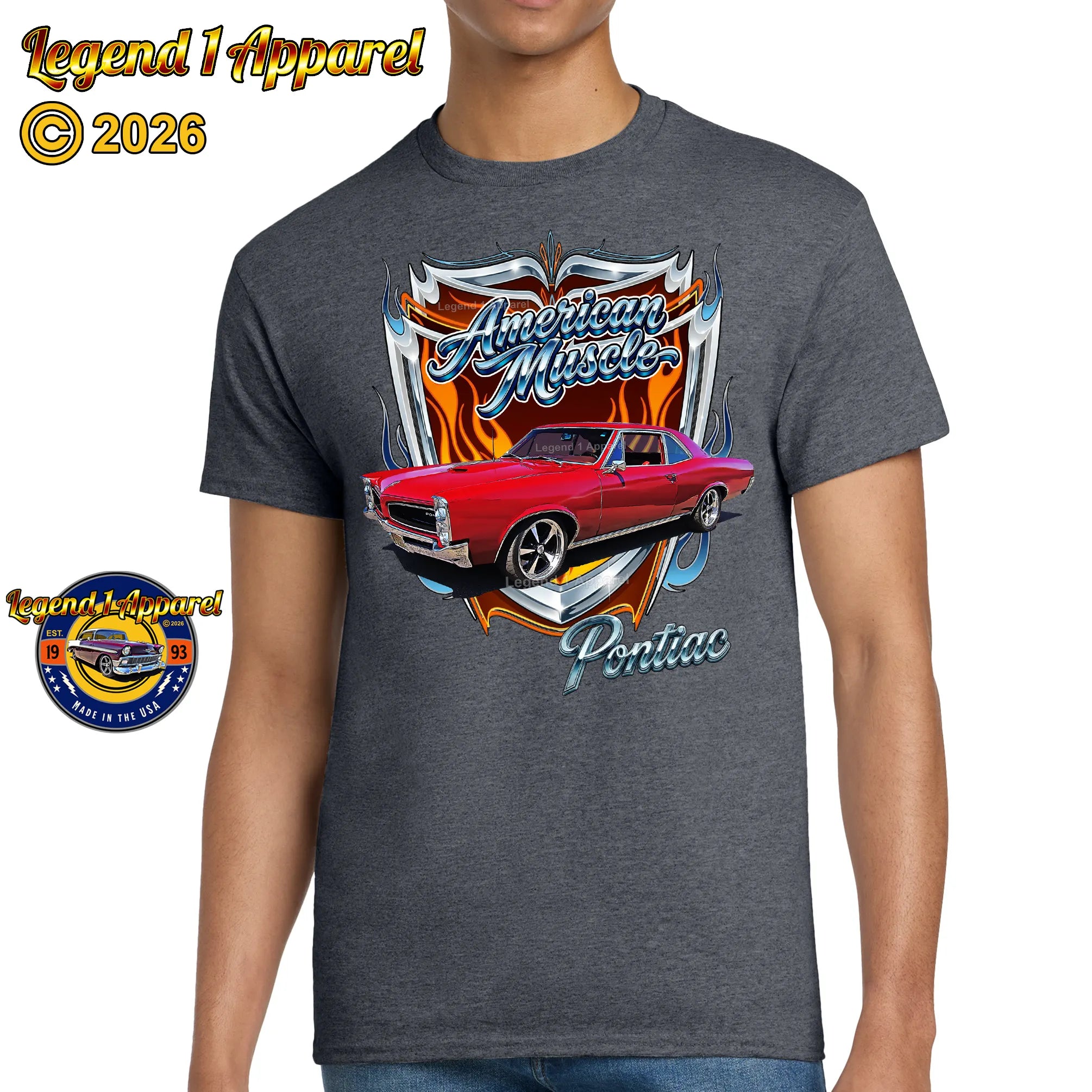 1965 Pontiac Le Mans American Muscle T-Shirt – 65 Lemans Classic Car Graphic Tee
