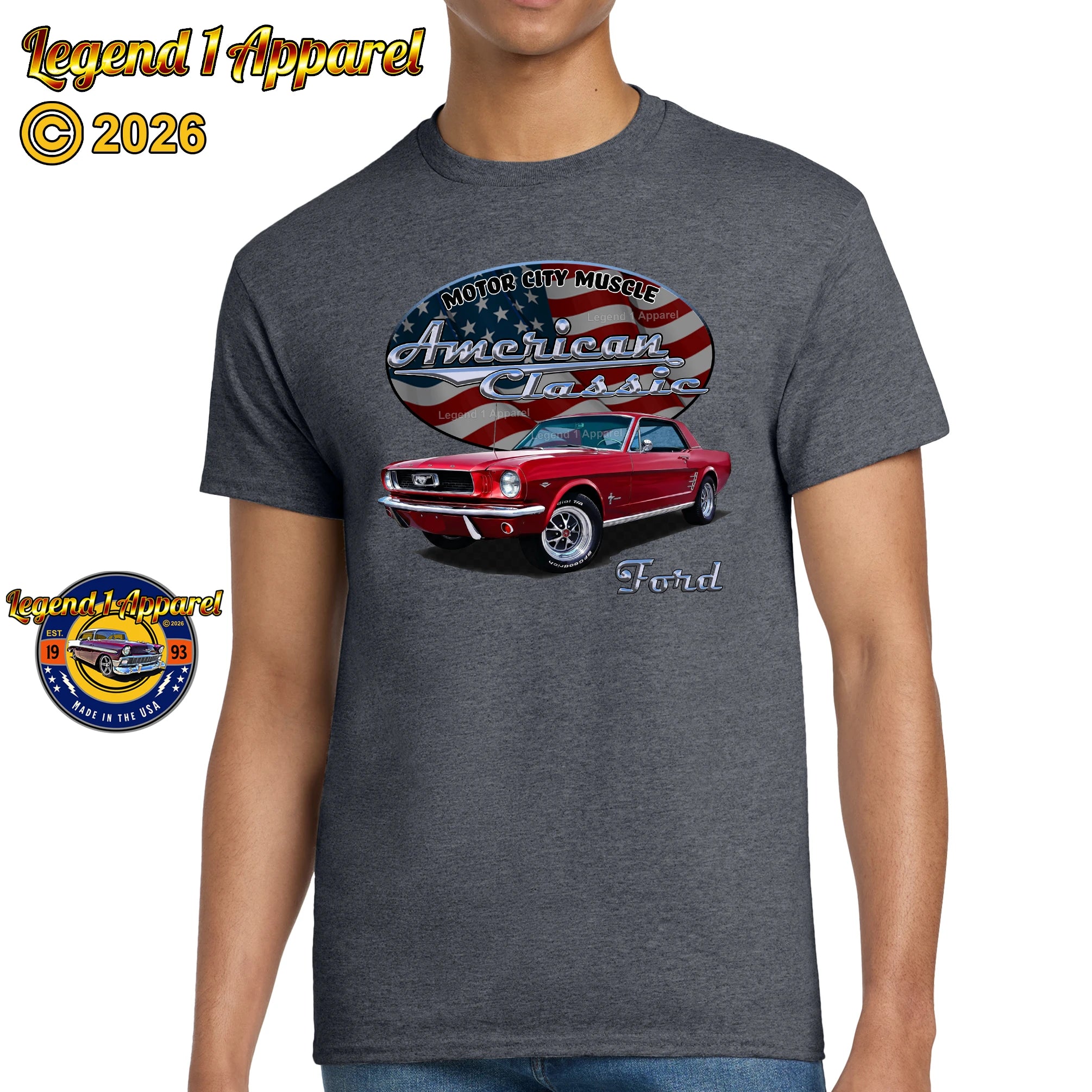 1966 Ford Mustang Coupe - American Classic Muscle Car T-shirt