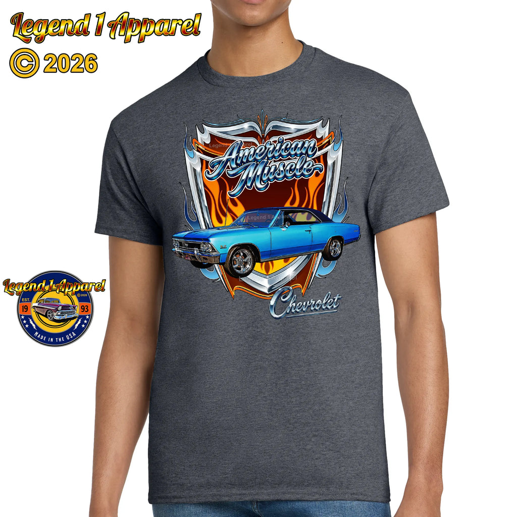 1966 Chevrolet Chevelle SS American Muscle T-Shirt – 66 Chevy Classic Car Graphic Tee