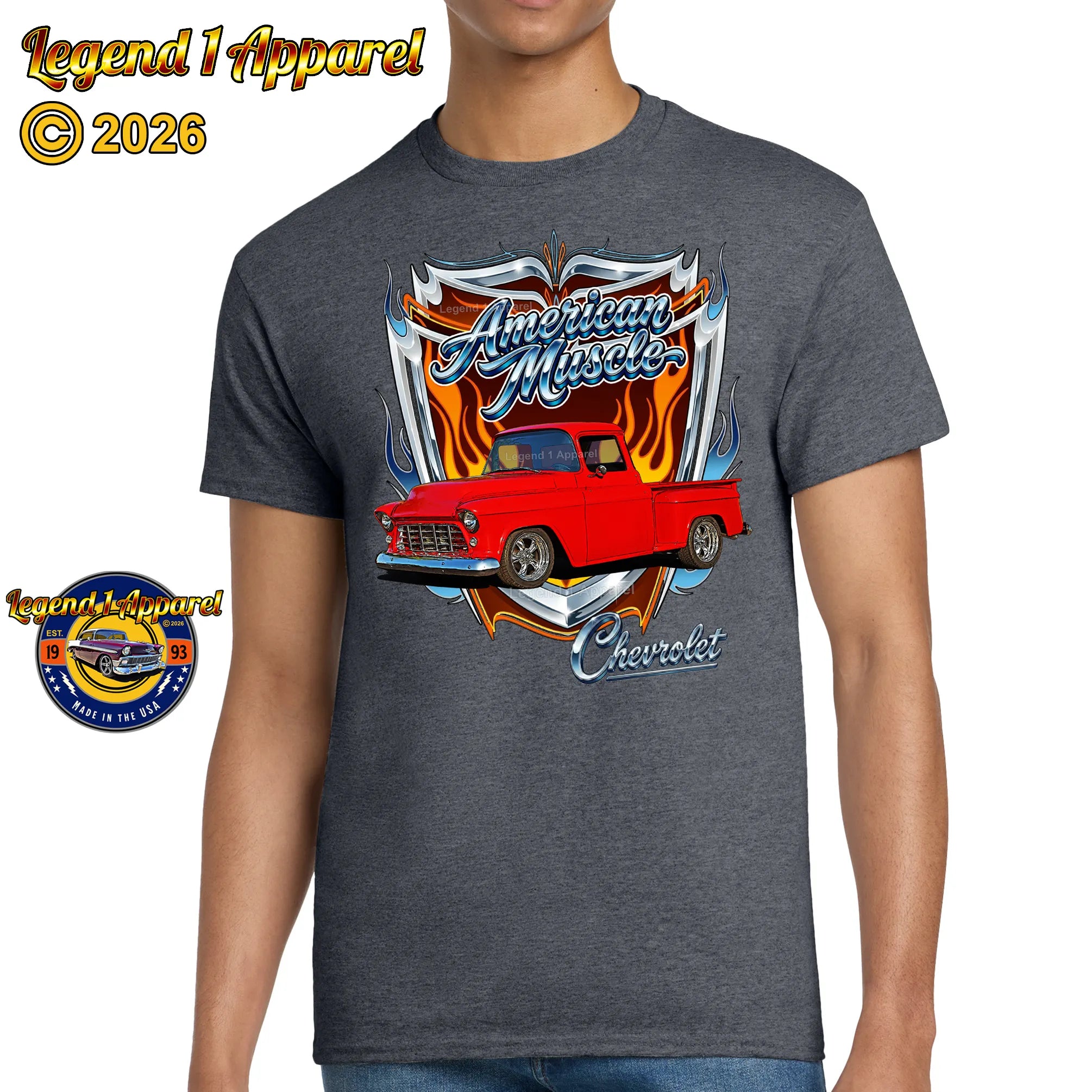 1956 Chevy Truck American Muscle T-Shirt – 56 Chevrolet Pick up Classic Truck Graphic Tee