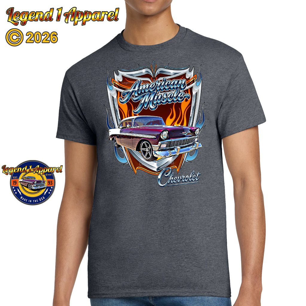 1956 Chevy Bel Air American Muscle T-Shirt –56 Chevrolet Bel Air Classic Car Graphic Tee