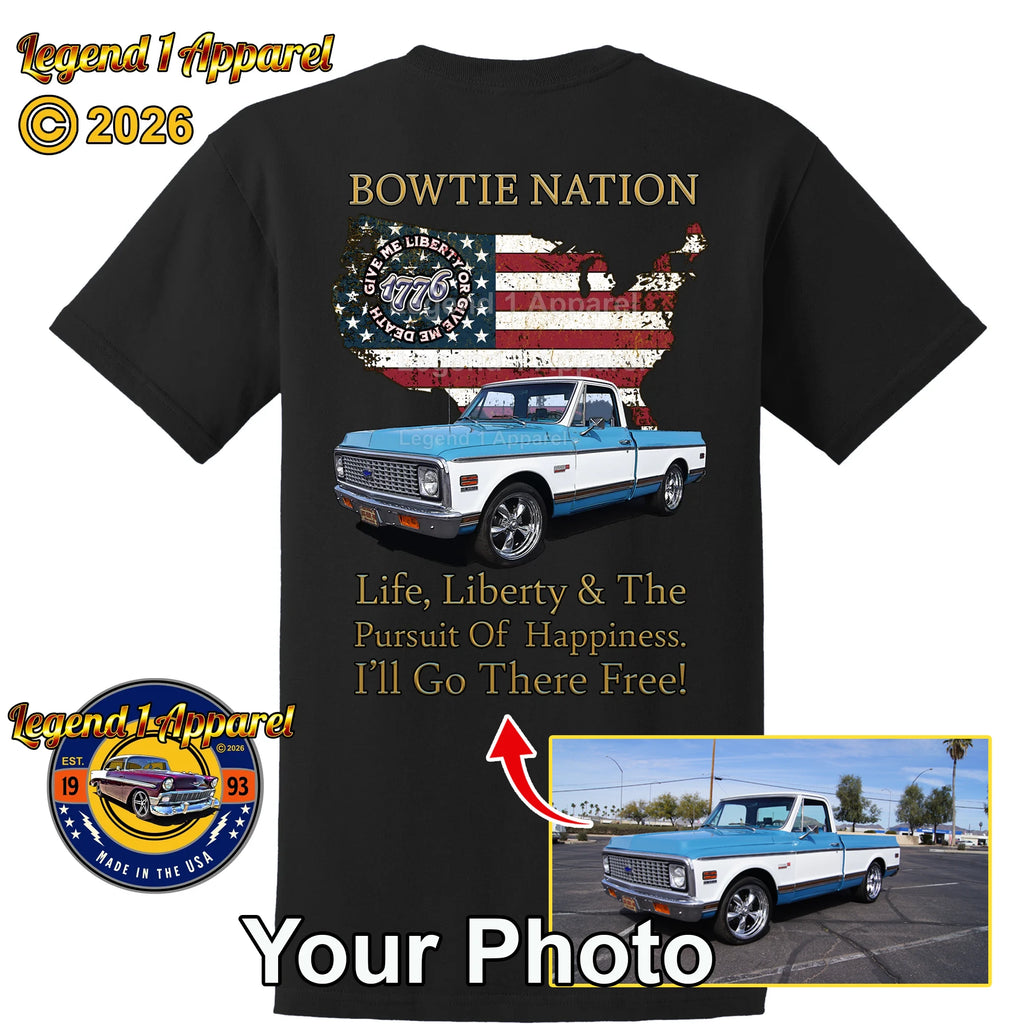 Your Classic Car or Hot Rod custom made T-shirt. Send us a picture of your car. Bowtie Nation