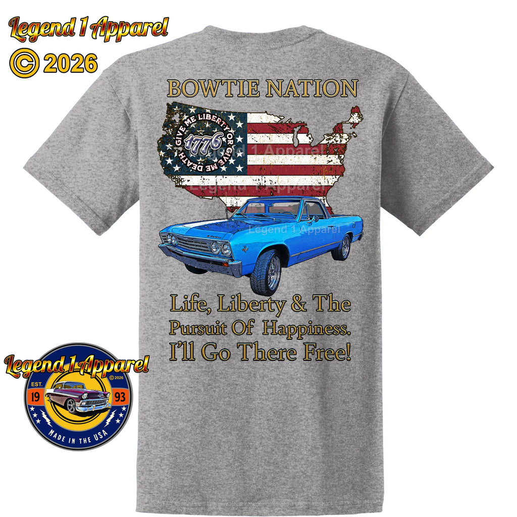1967 Chevrolet El Camino Bowtie Nation T-Shirt – 67 Chevy Classic Truck Graphic Tee