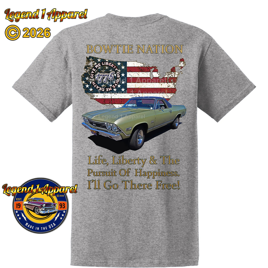 1969 Chevrolet El Camino Bowtie Nation T-Shirt – 69 Chevy Classic Truck Graphic Tee