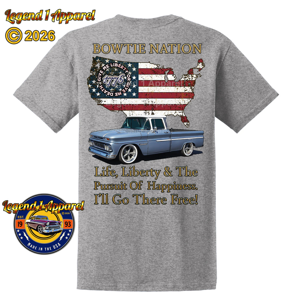 1960 Chevrolet Apache Pick Up Truck Bowtie Nation T-Shirt – 60 Chevy Classic Truck Graphic Tee