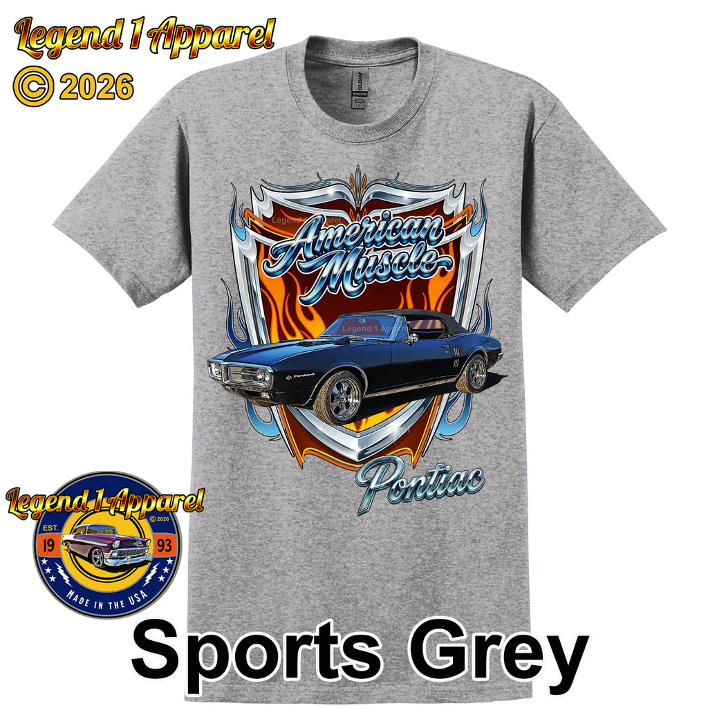 1967 Pontiac Firebird American Muscle T-Shirt – 67 Firebird Classic Car Graphic Tee